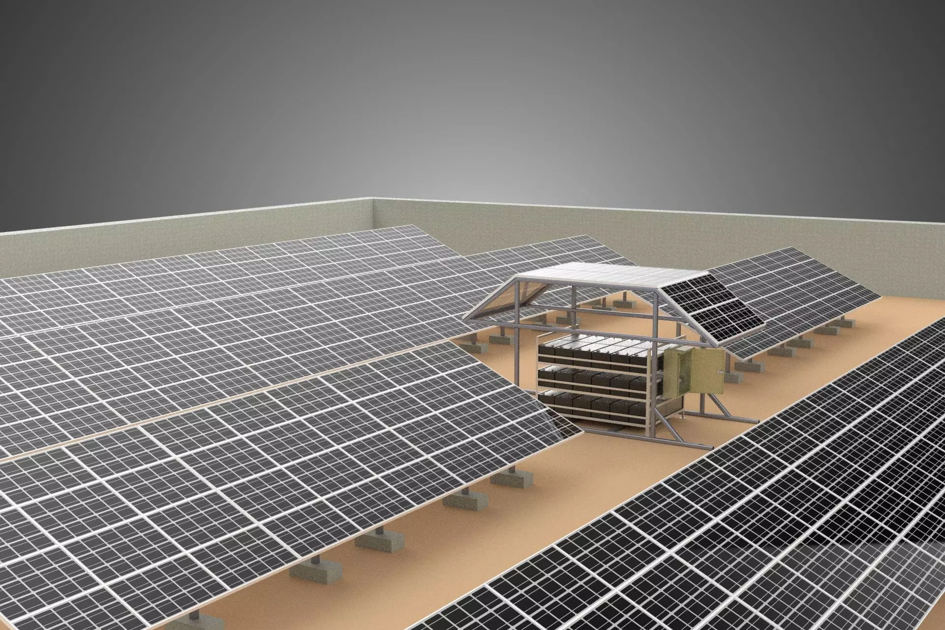 SOLAR PANEL POWER LAYOUT SITE INFRASTRUCTURE ENERGY PHOTOVOLTAIC 3D model_22