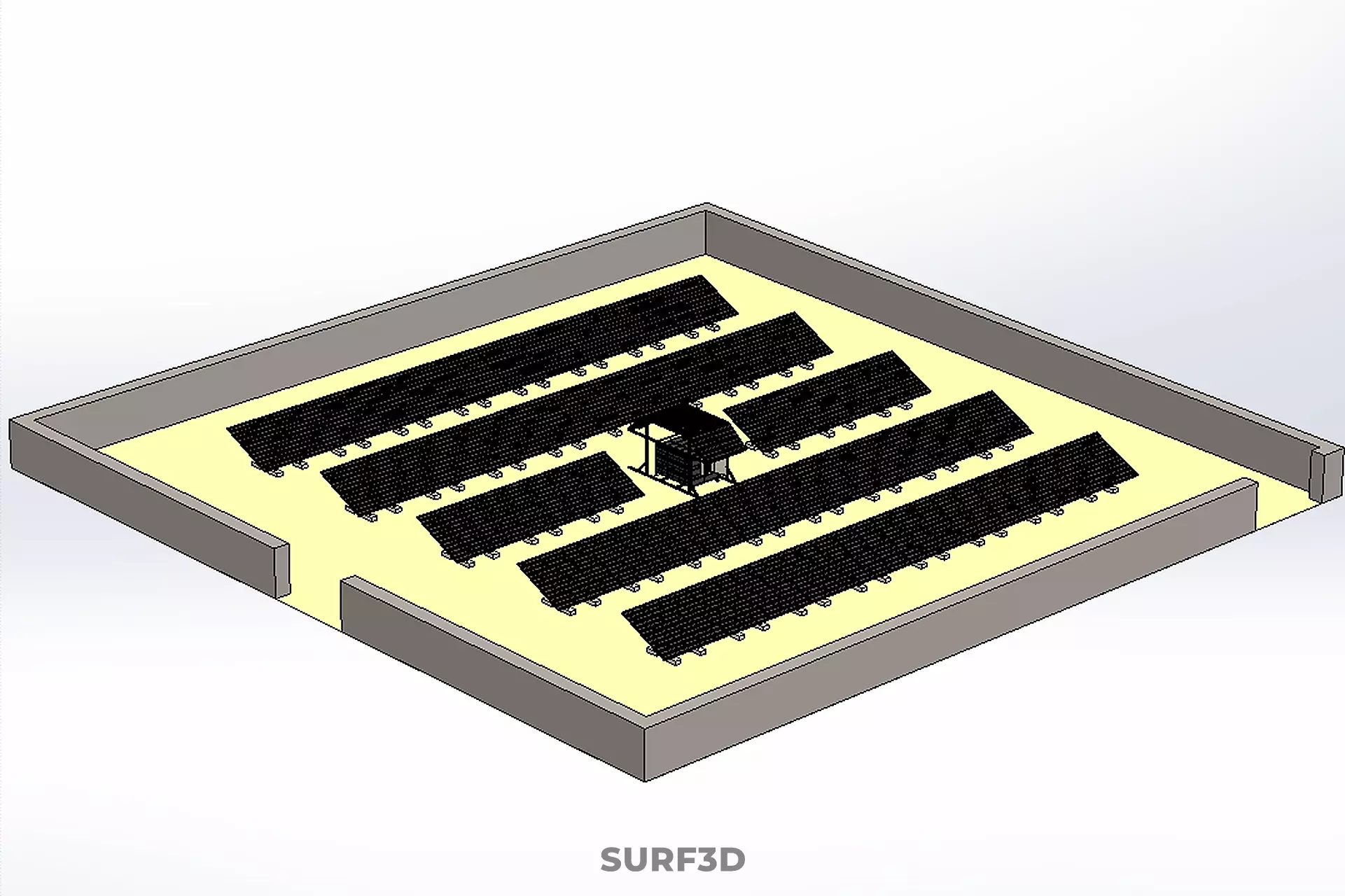 SOLAR PANEL POWER LAYOUT SITE INFRASTRUCTURE ENERGY PHOTOVOLTAIC 3D model_27
