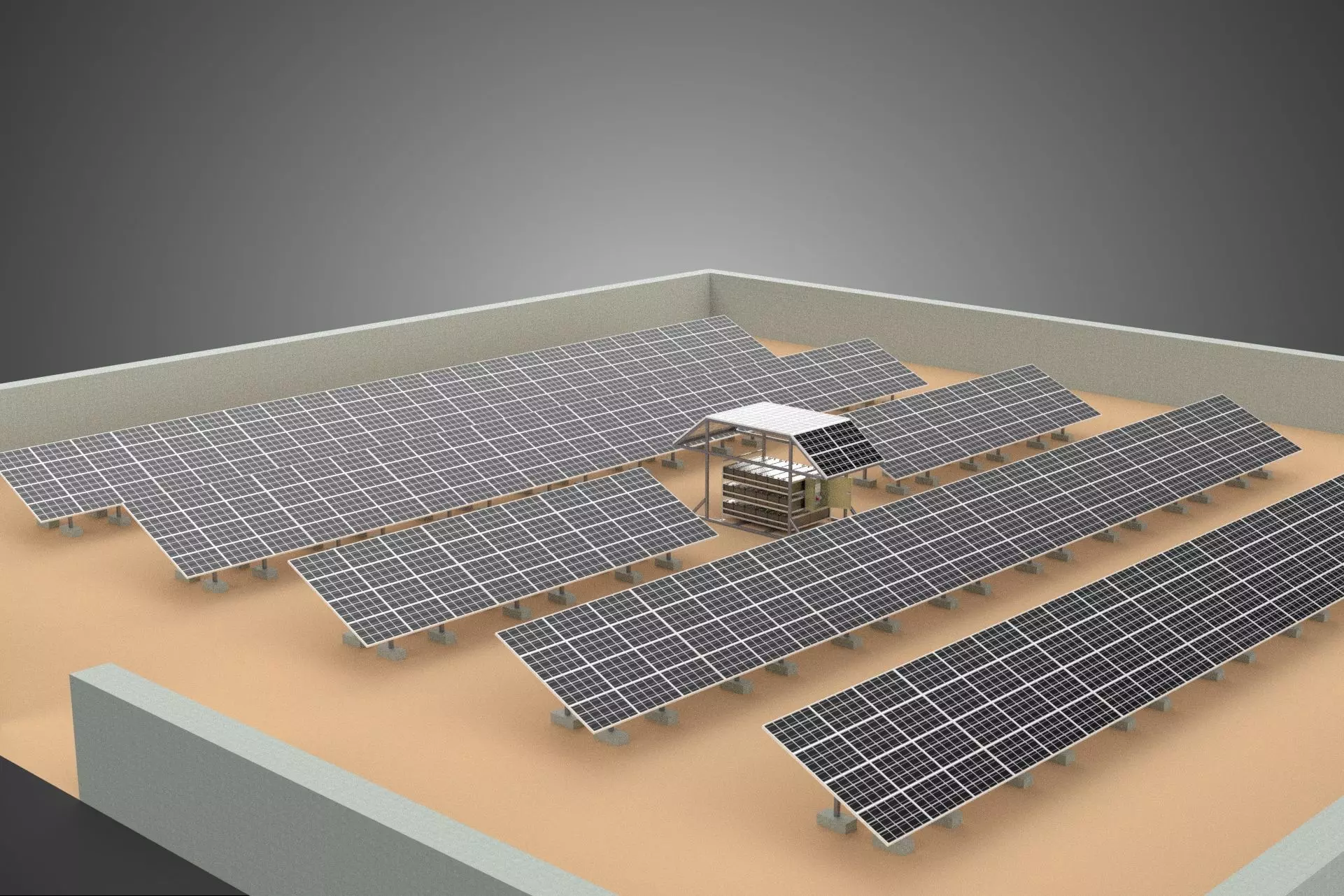 SOLAR PANEL POWER LAYOUT SITE INFRASTRUCTURE ENERGY PHOTOVOLTAIC 3D model_15