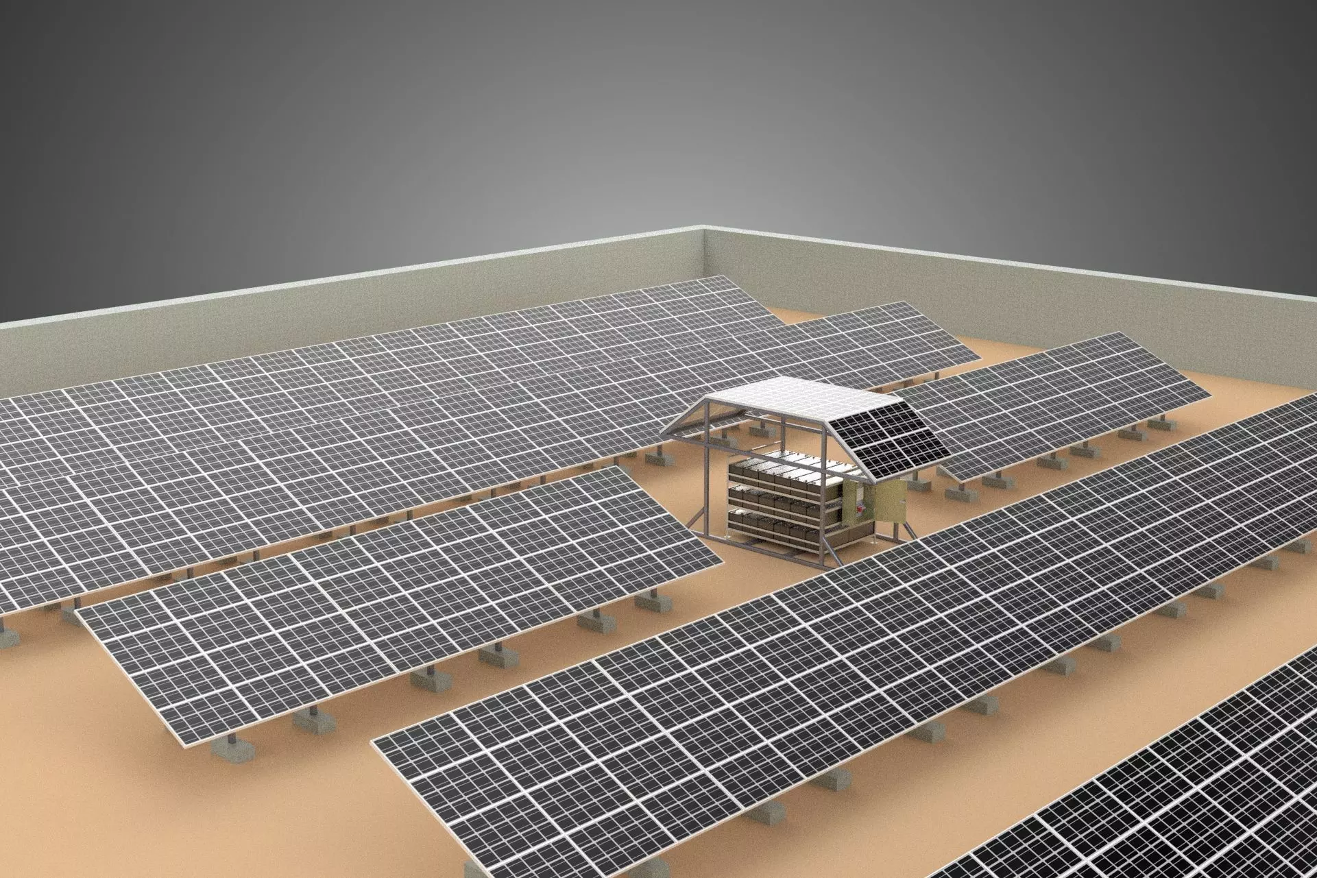 SOLAR PANEL POWER LAYOUT SITE INFRASTRUCTURE ENERGY PHOTOVOLTAIC 3D model_16