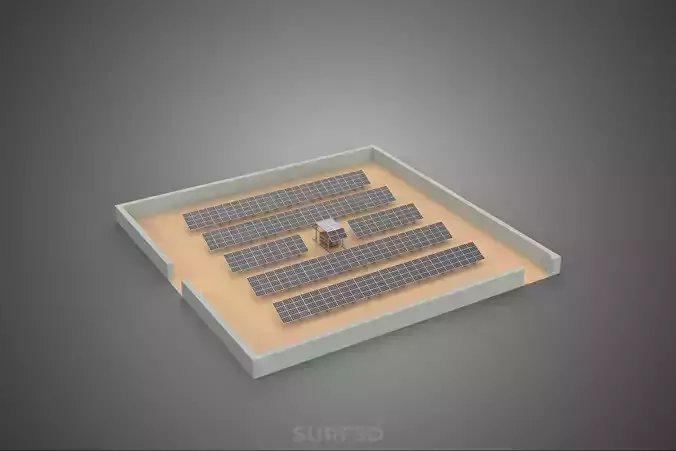 SOLAR PANEL POWER LAYOUT SITE INFRASTRUCTURE ENERGY PHOTOVOLTAIC 3D model