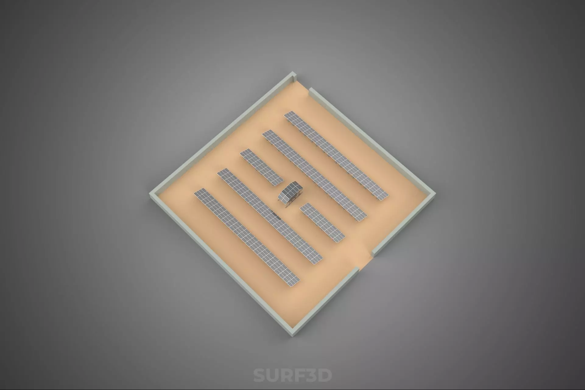 SOLAR PANEL POWER LAYOUT SITE INFRASTRUCTURE ENERGY PHOTOVOLTAIC 3D model_14