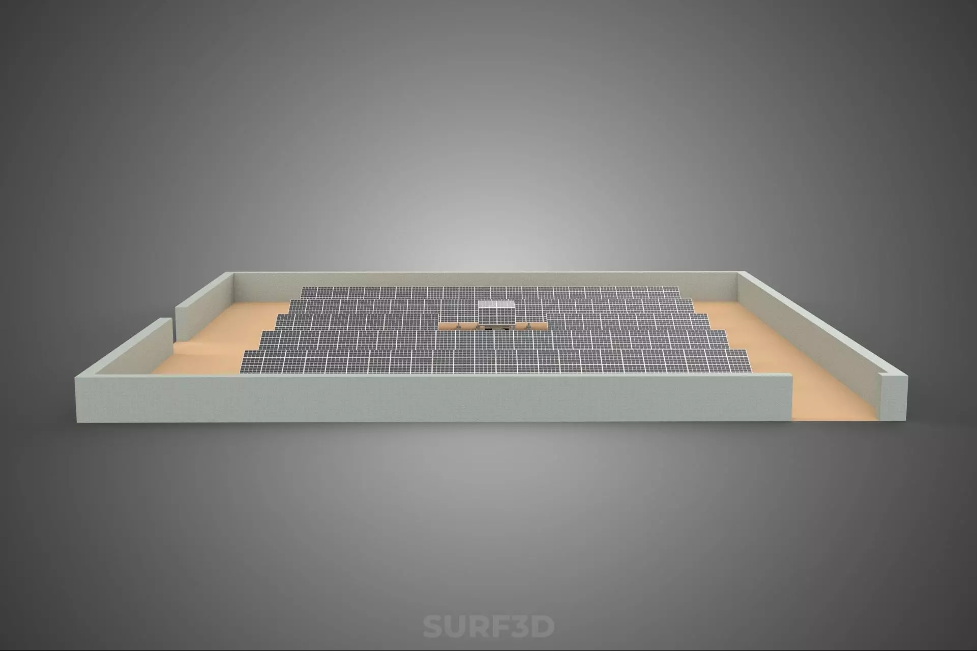 SOLAR PANEL POWER LAYOUT SITE INFRASTRUCTURE ENERGY PHOTOVOLTAIC 3D model_10
