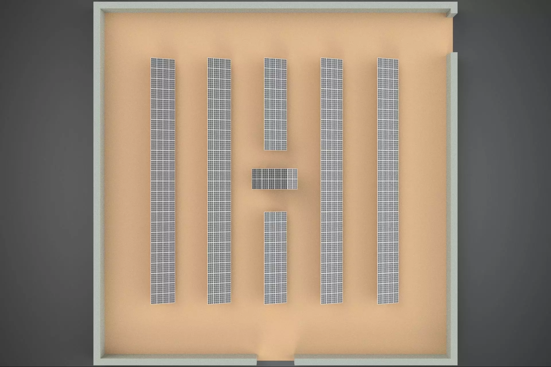 SOLAR PANEL POWER LAYOUT SITE INFRASTRUCTURE ENERGY PHOTOVOLTAIC 3D model_9