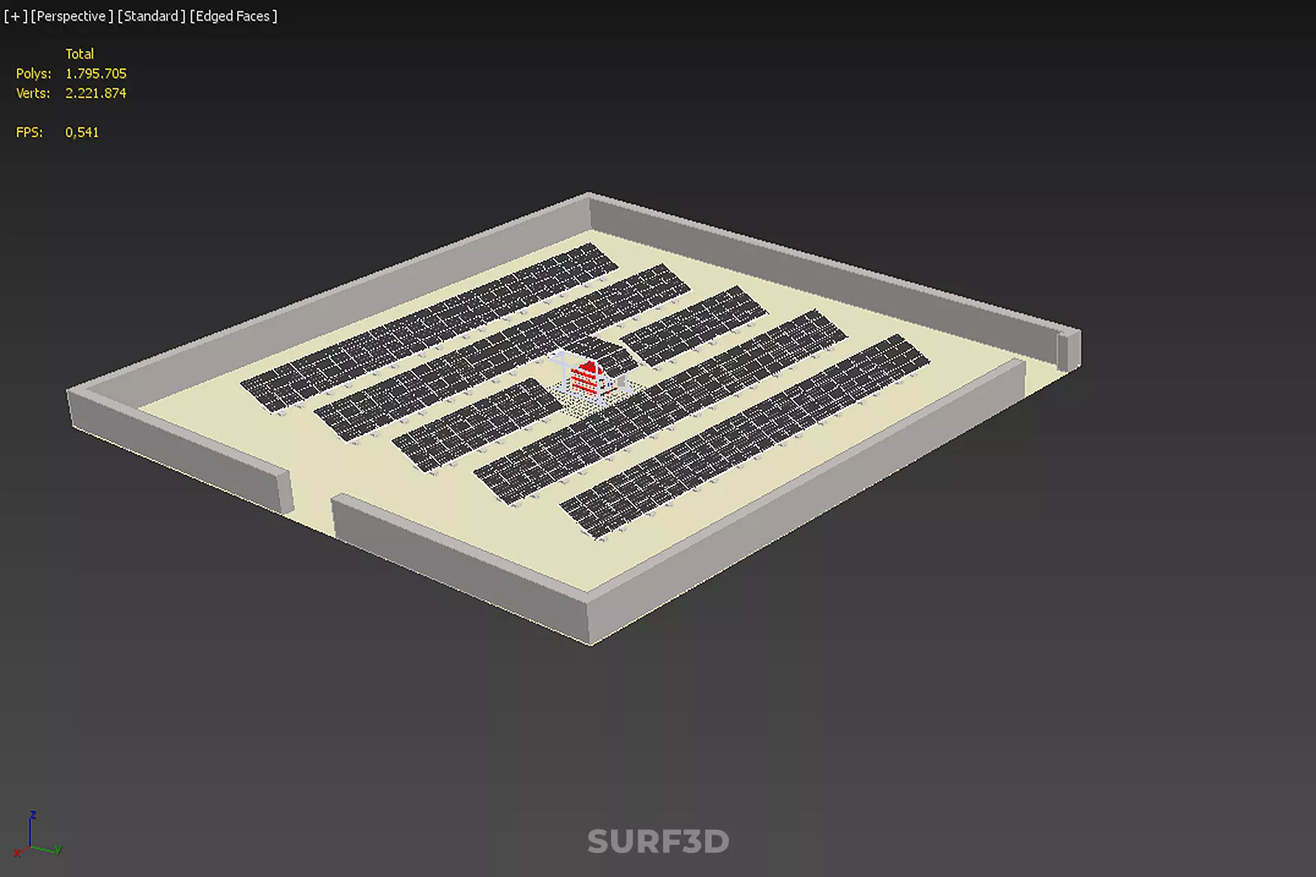 SOLAR PANEL POWER LAYOUT SITE INFRASTRUCTURE ENERGY PHOTOVOLTAIC 3D model_25