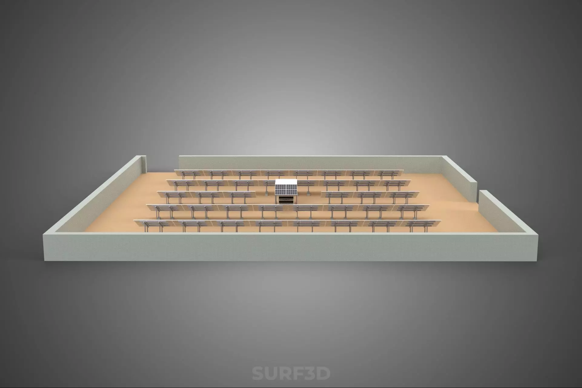 SOLAR PANEL POWER LAYOUT SITE INFRASTRUCTURE ENERGY PHOTOVOLTAIC 3D model_11