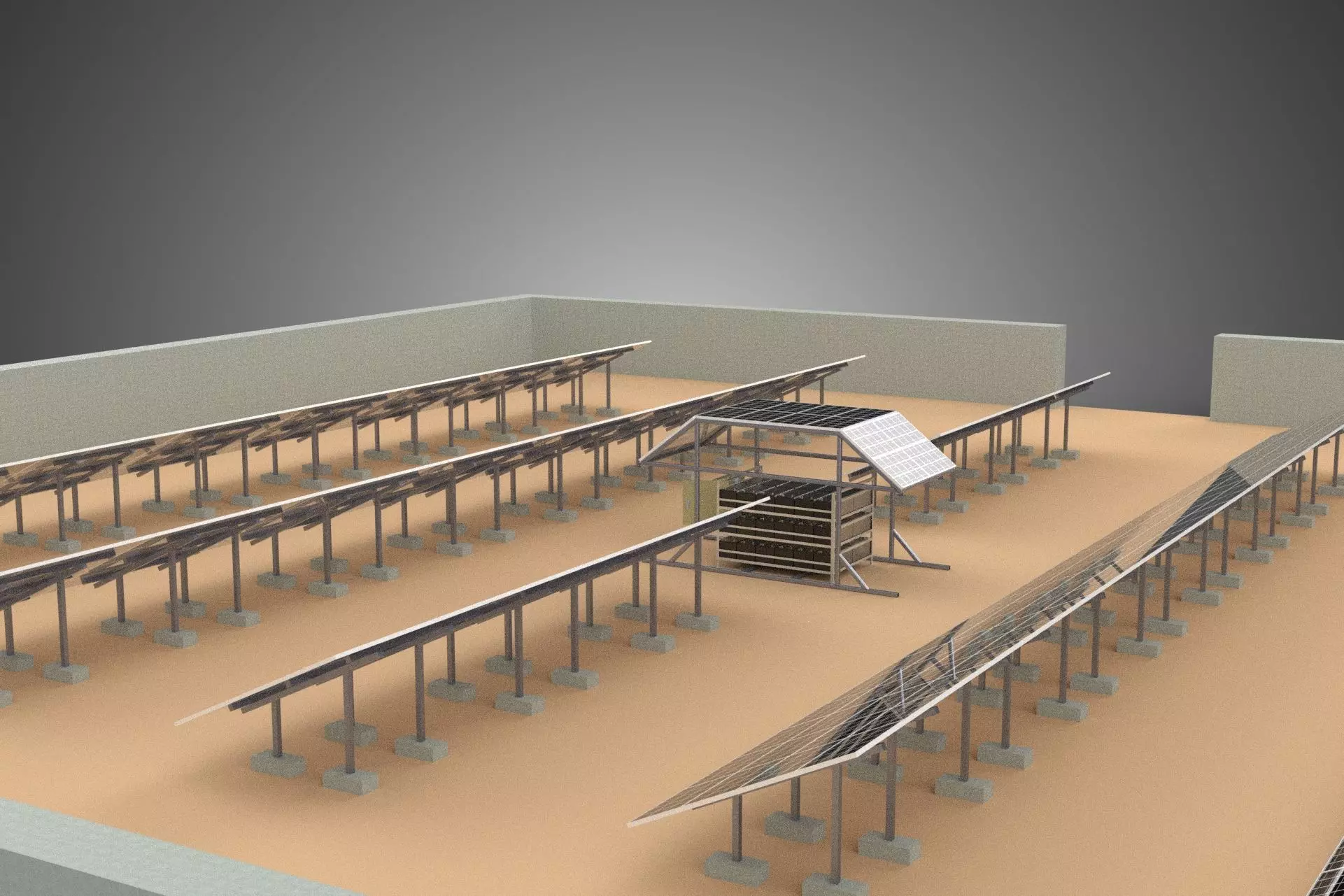 SOLAR PANEL POWER LAYOUT SITE INFRASTRUCTURE ENERGY PHOTOVOLTAIC 3D model_20