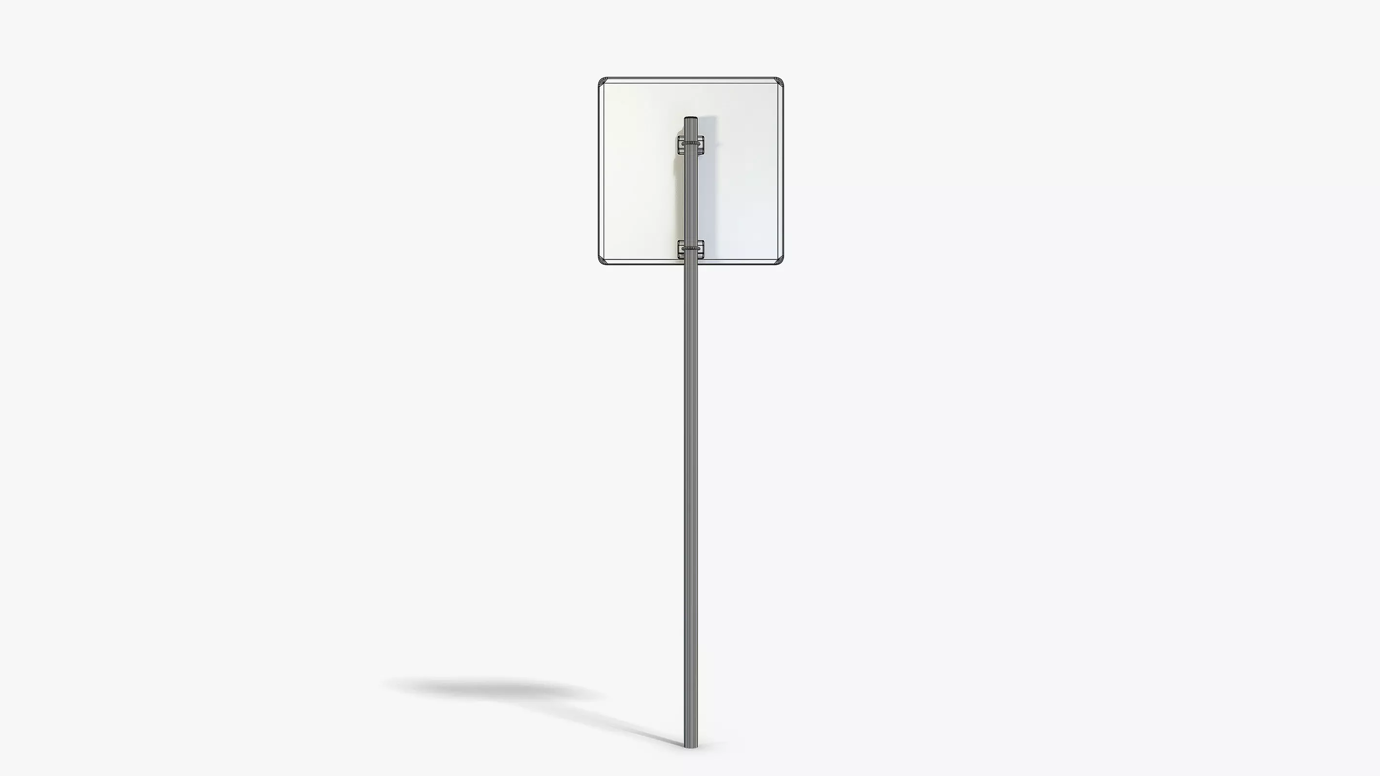 Damaged Parking Sign Low-poly 3D model_9