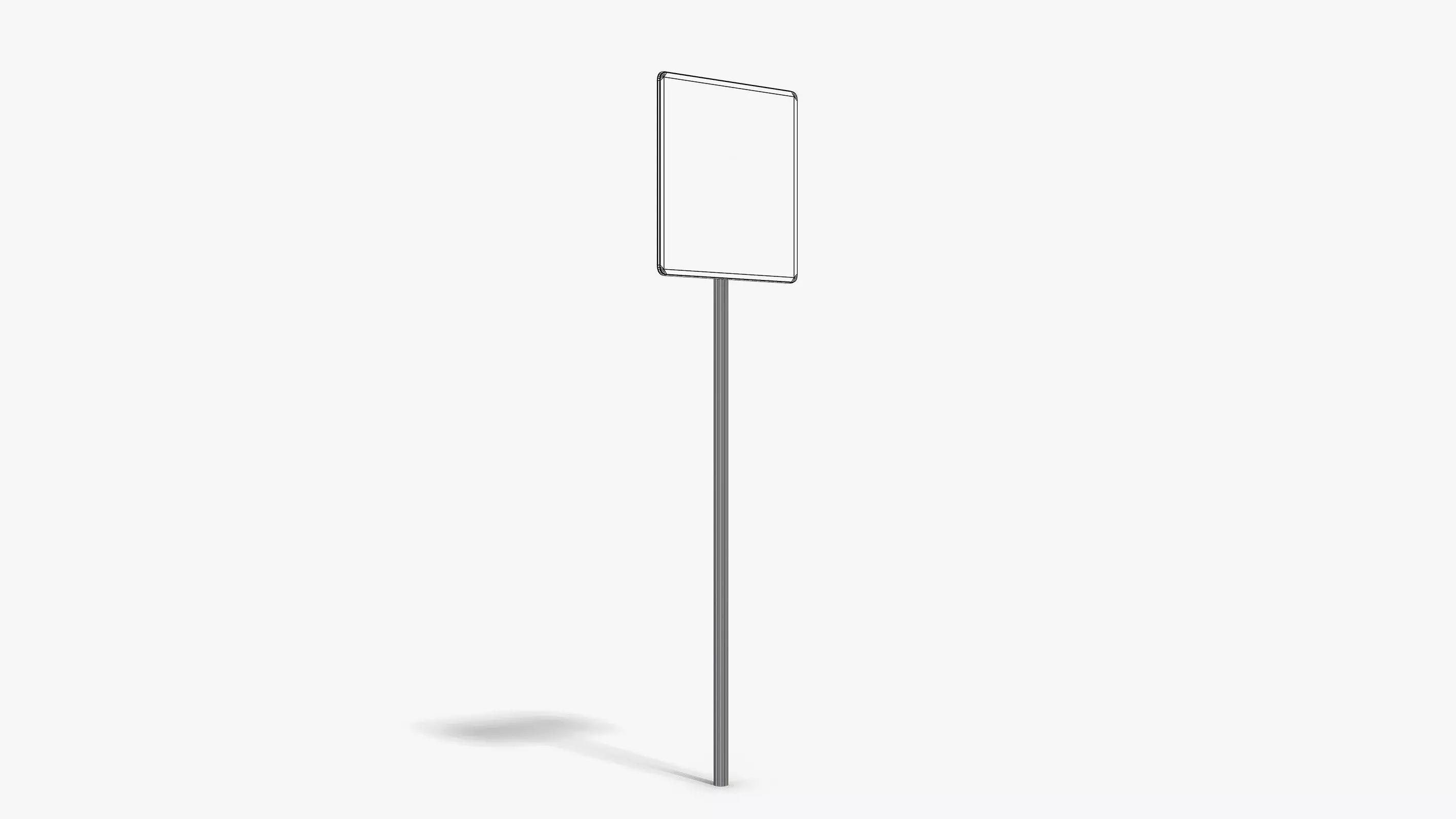 Damaged Parking Sign Low-poly 3D model_7