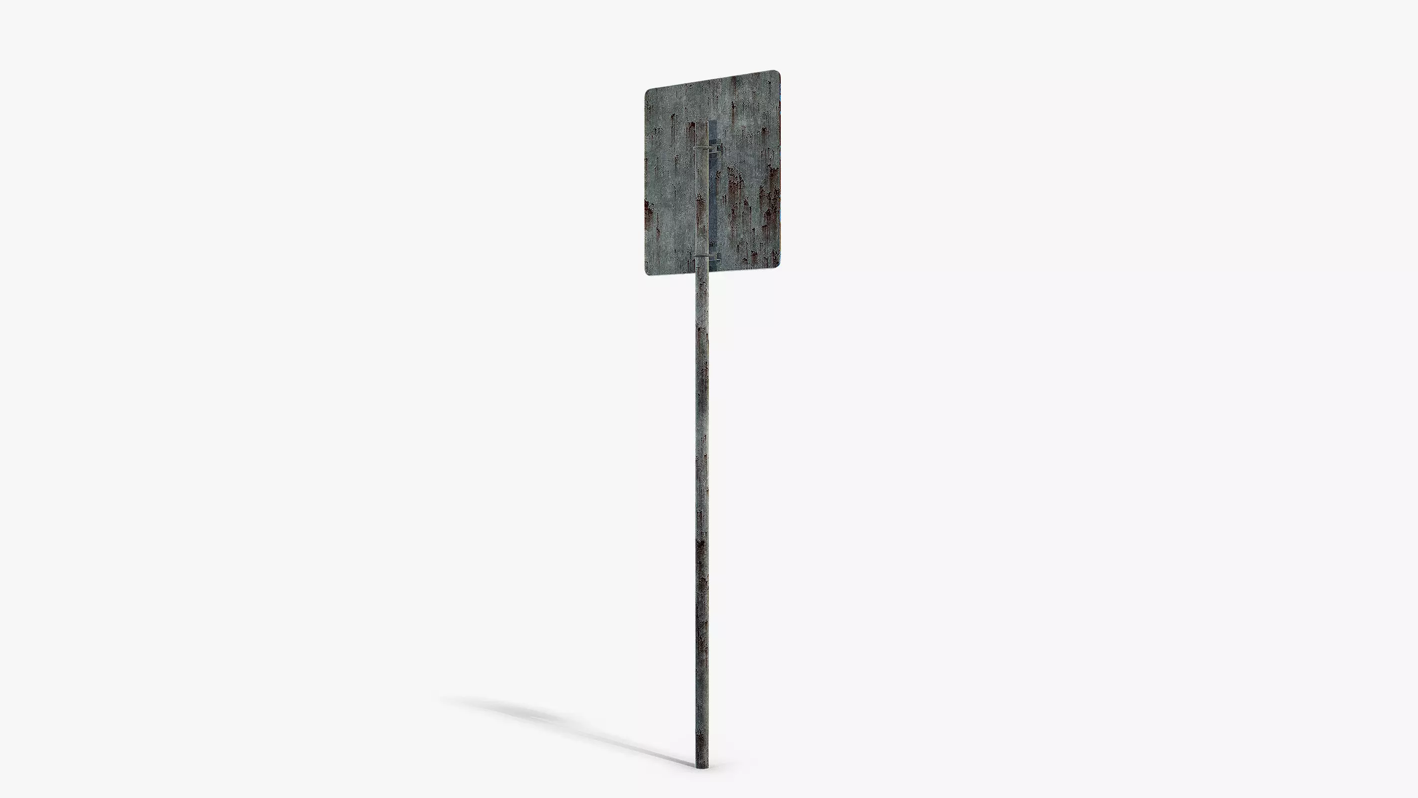 Damaged Parking Sign Low-poly 3D model_2