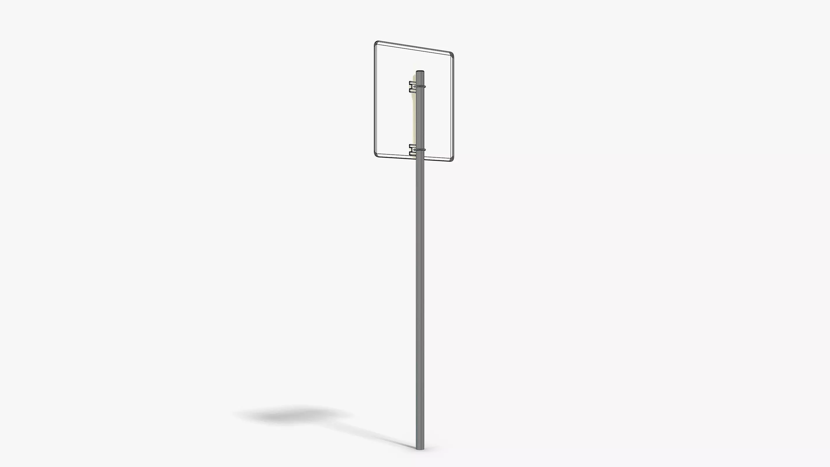 Damaged Parking Sign Low-poly 3D model_10