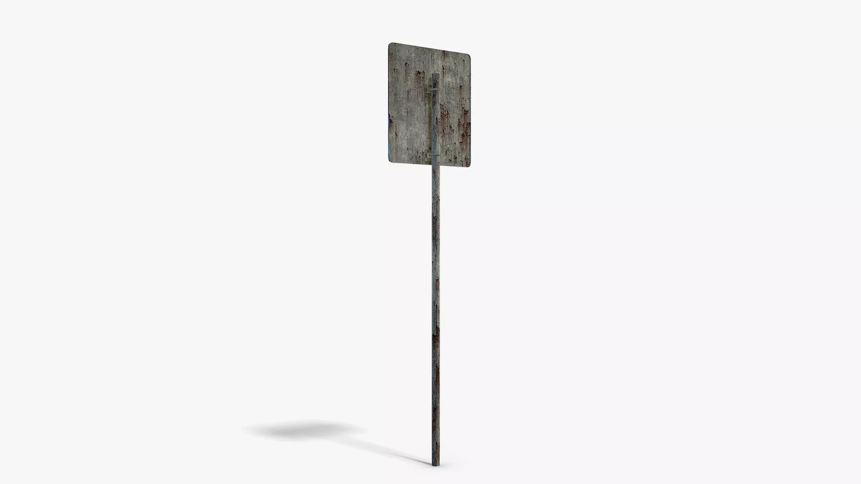Damaged Parking Sign Low-poly 3D model_4