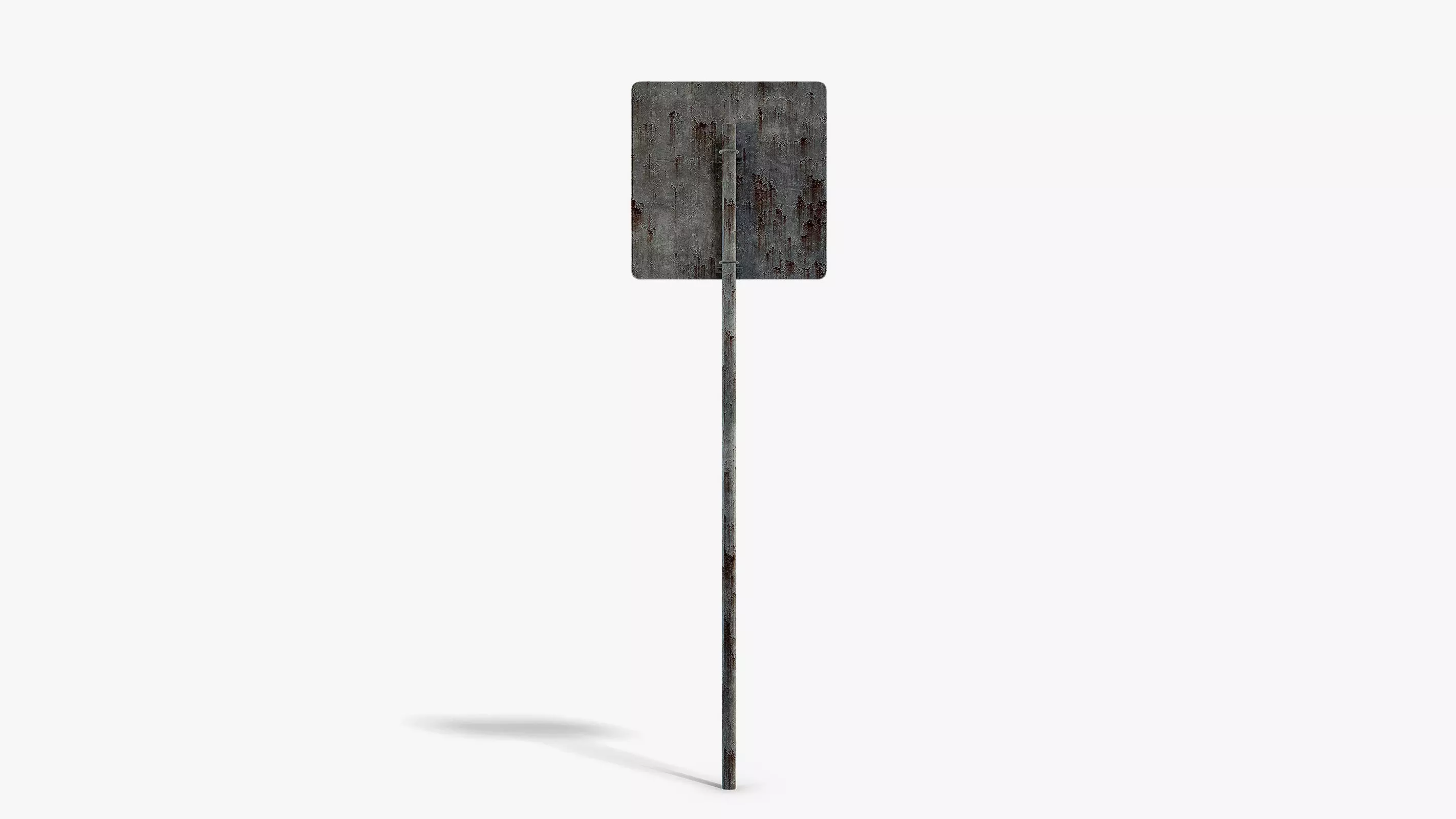 Damaged Parking Sign Low-poly 3D model_3