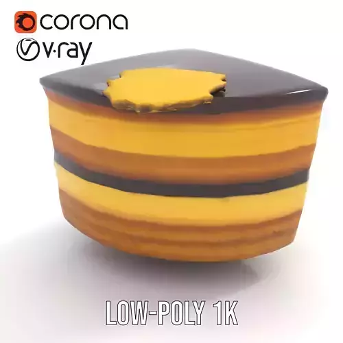 Elegant Layer Cake model pack Low-poly 3D model 7