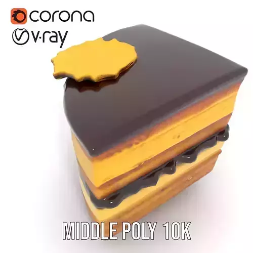 Elegant Layer Cake model pack Low-poly 3D model 6