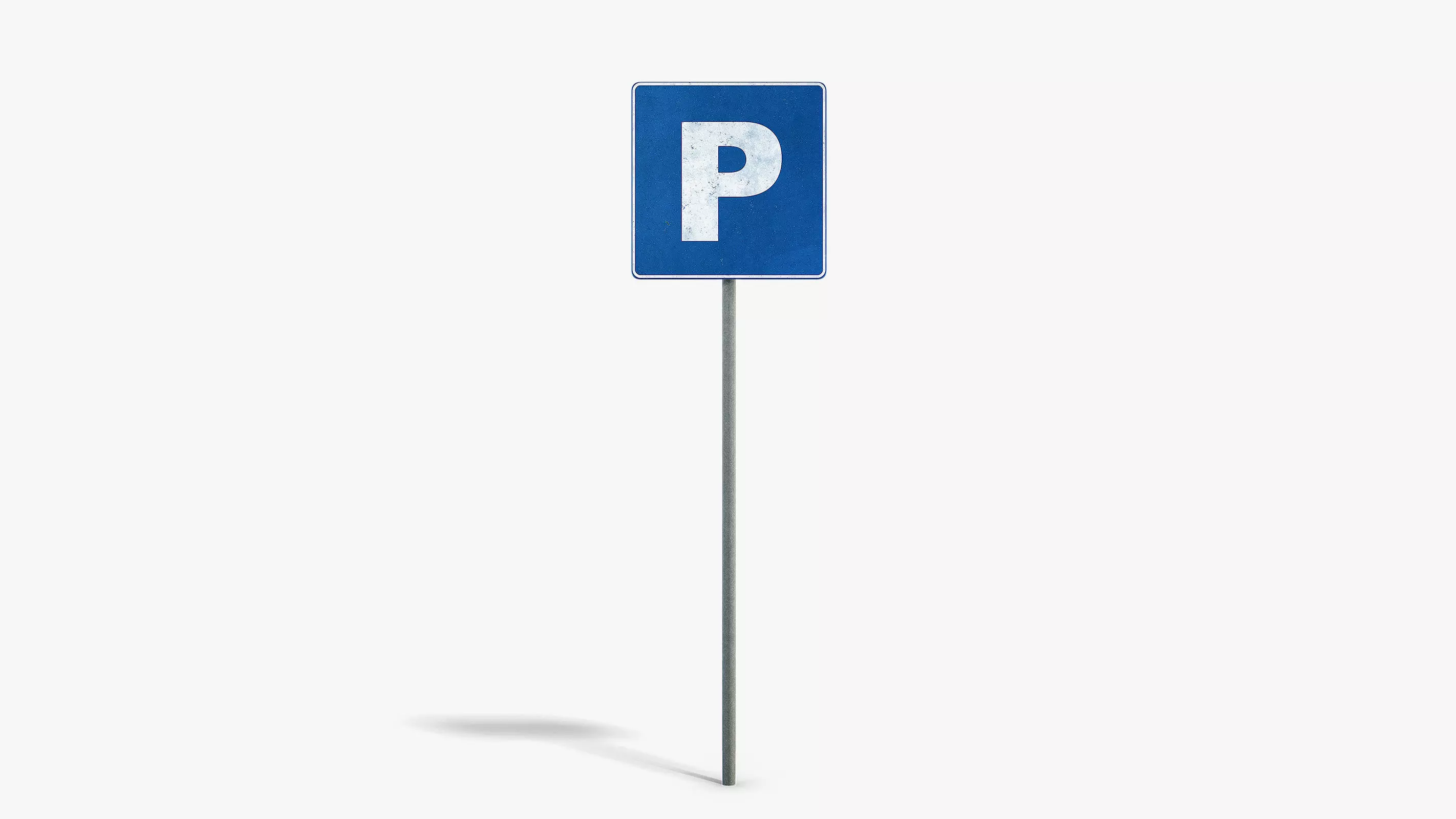 Parking Sign Low-poly 3D model_0