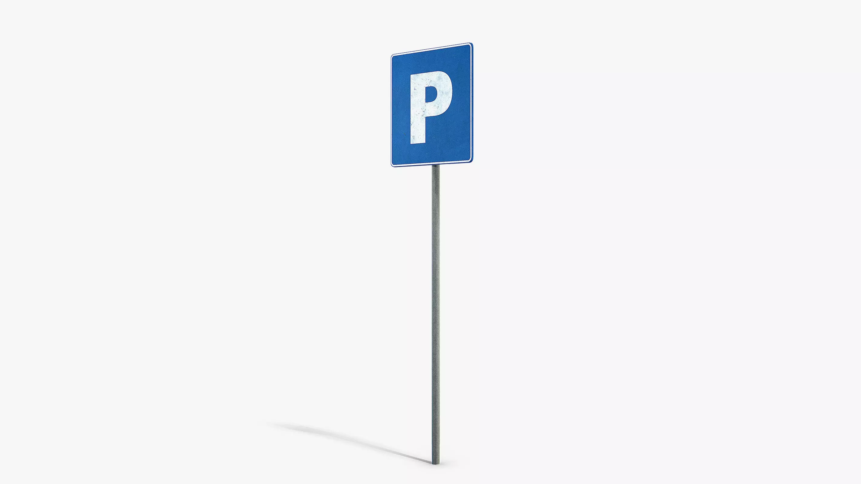 Parking Sign Low-poly 3D model_5