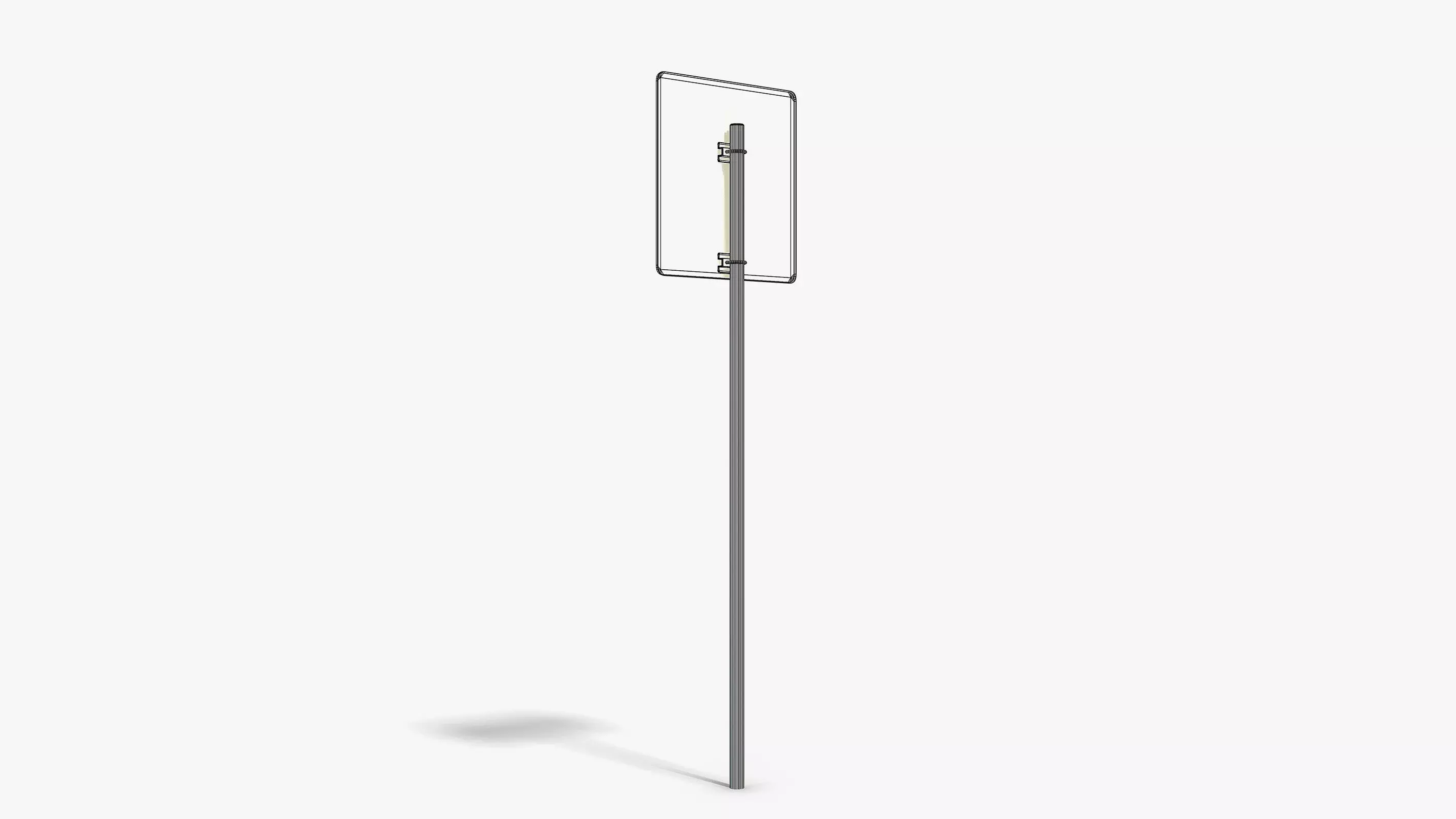 Parking Sign Low-poly 3D model_10