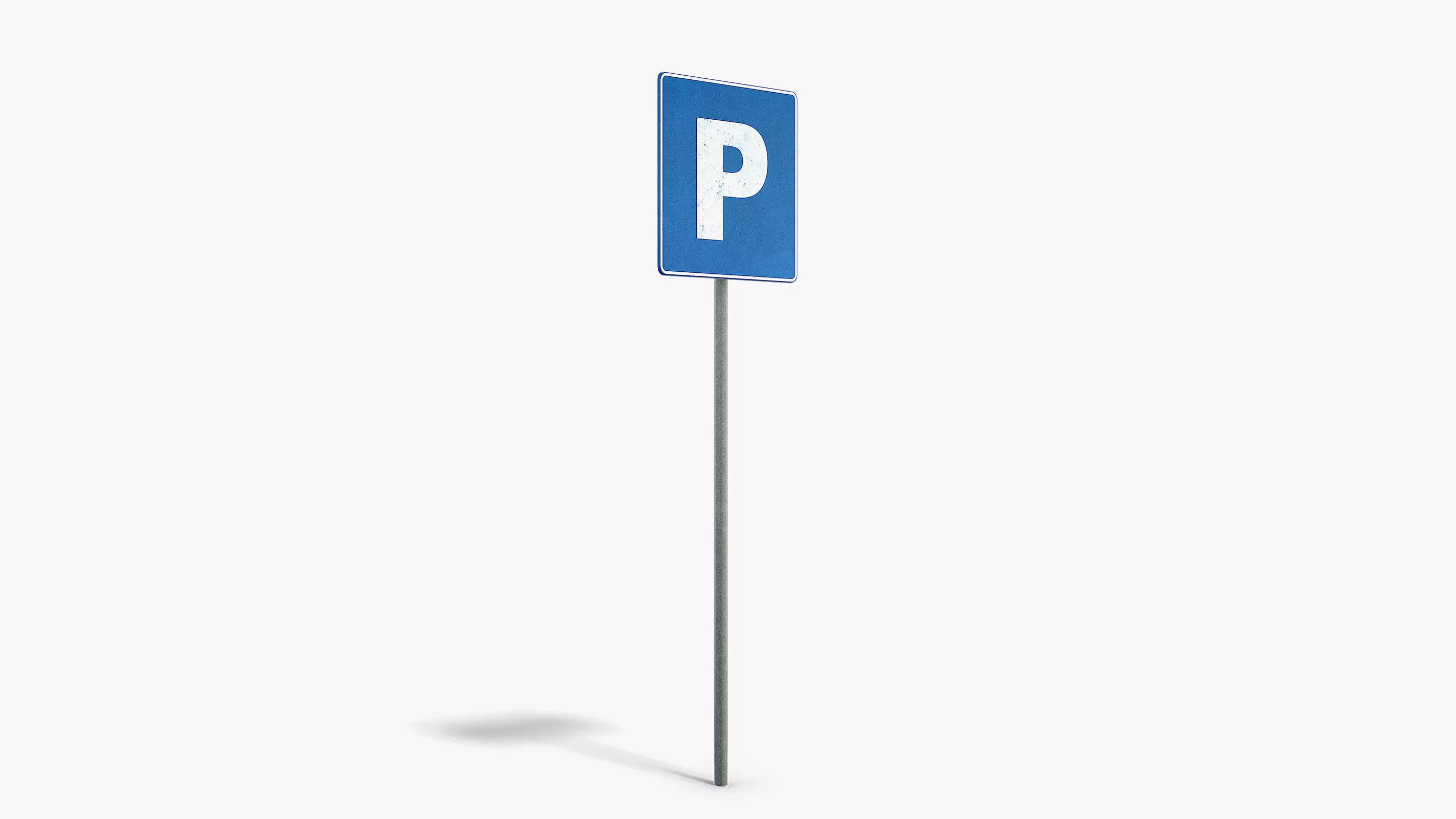 Parking Sign Low-poly 3D model_1