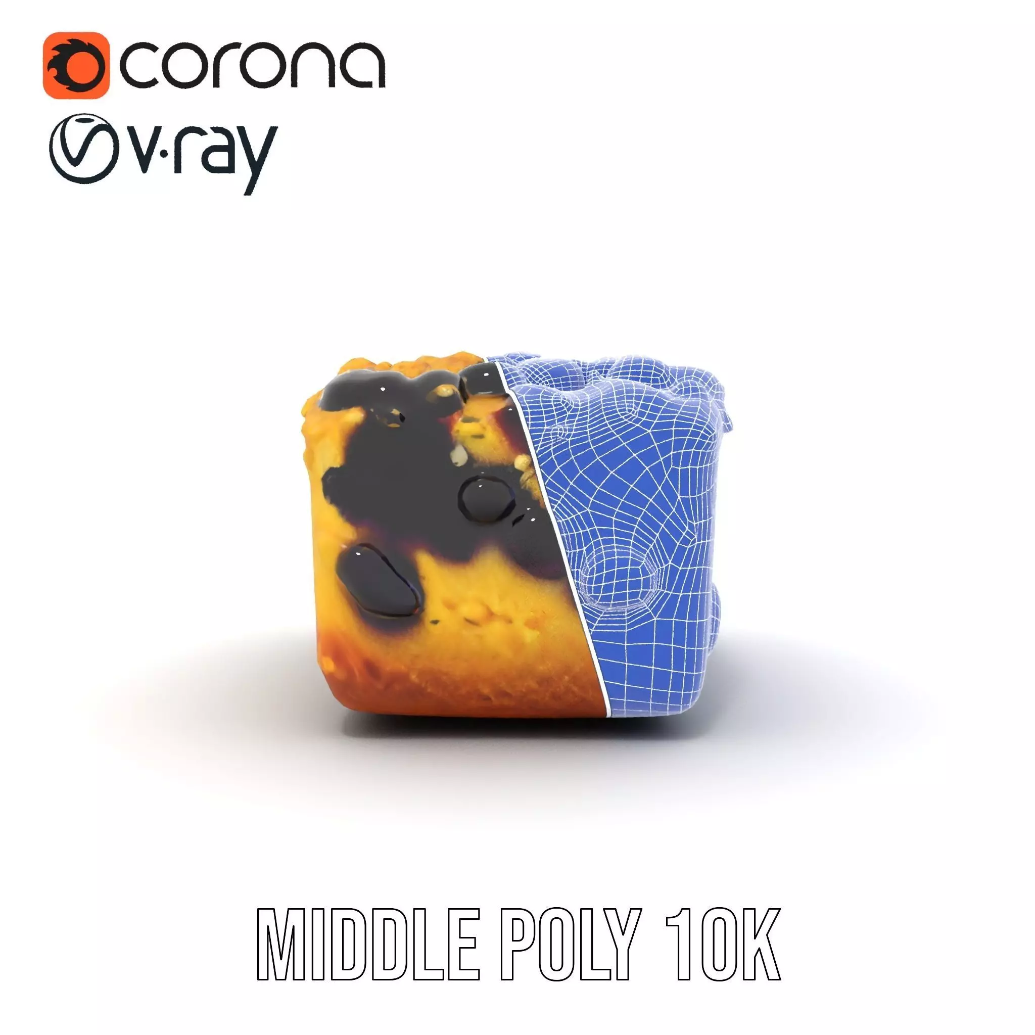 Blueberry Crumble Cake model pack Low-poly 3D model_19