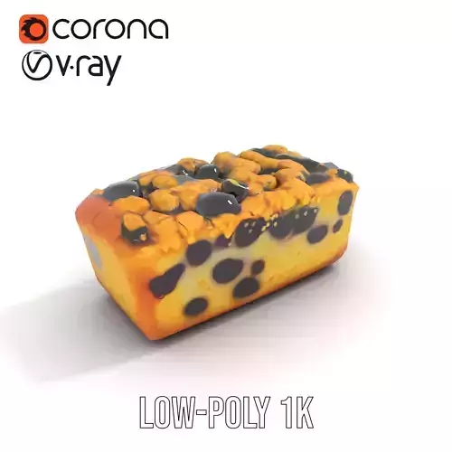 Blueberry Crumble Cake model pack Low-poly 3D model 7