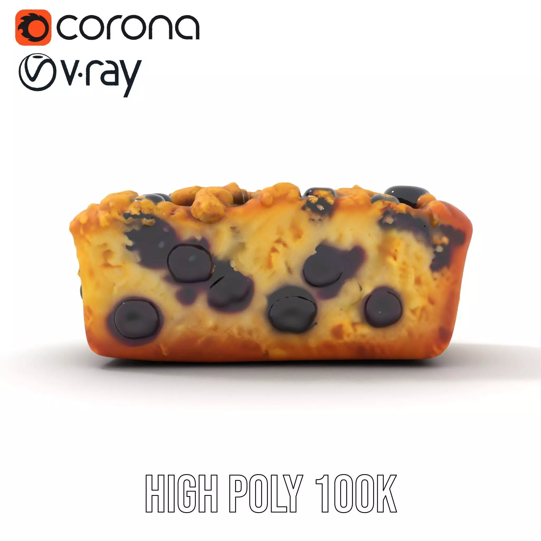 Blueberry Crumble Cake model pack Low-poly 3D model_12