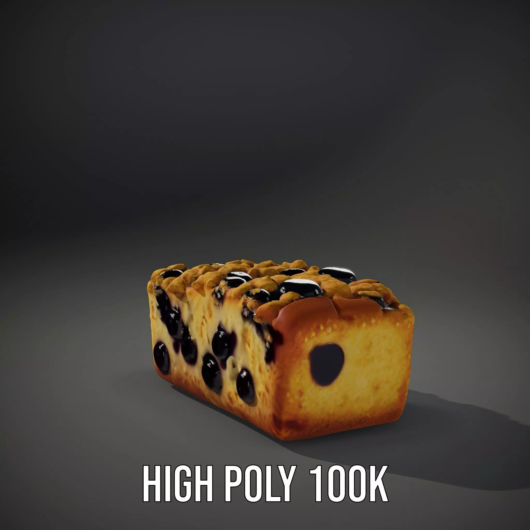 Blueberry Crumble Cake model pack Low-poly 3D model_21
