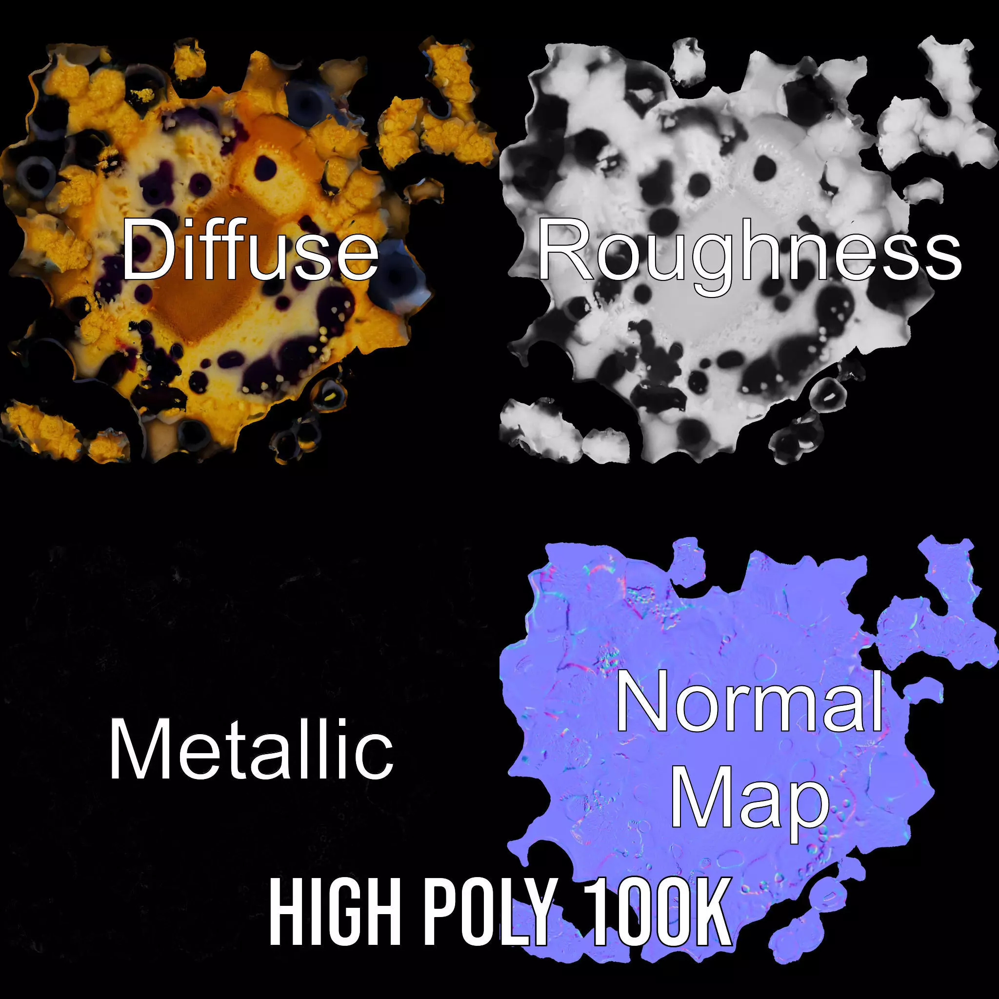 Blueberry Crumble Cake model pack Low-poly 3D model_3