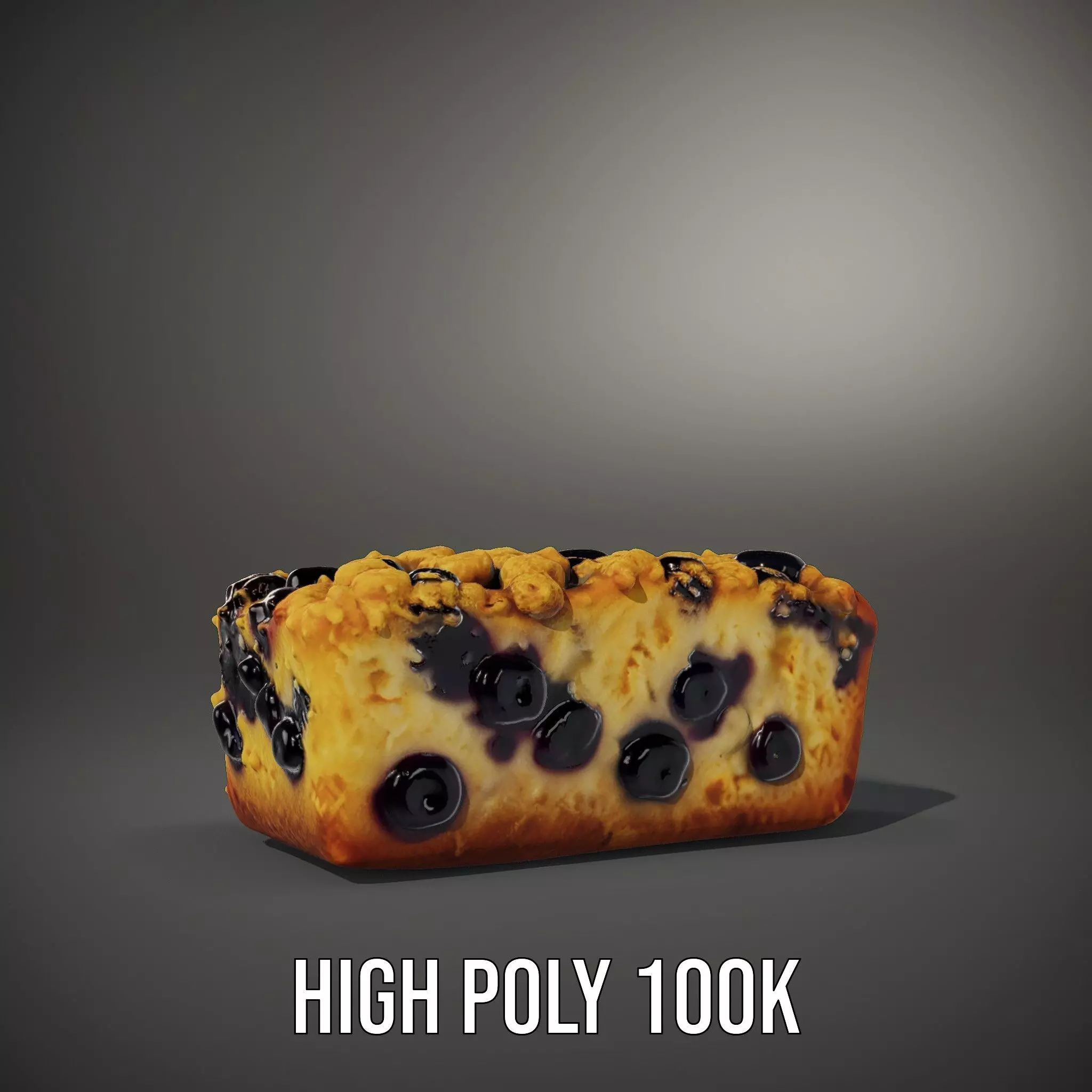 Blueberry Crumble Cake model pack Low-poly 3D model_15