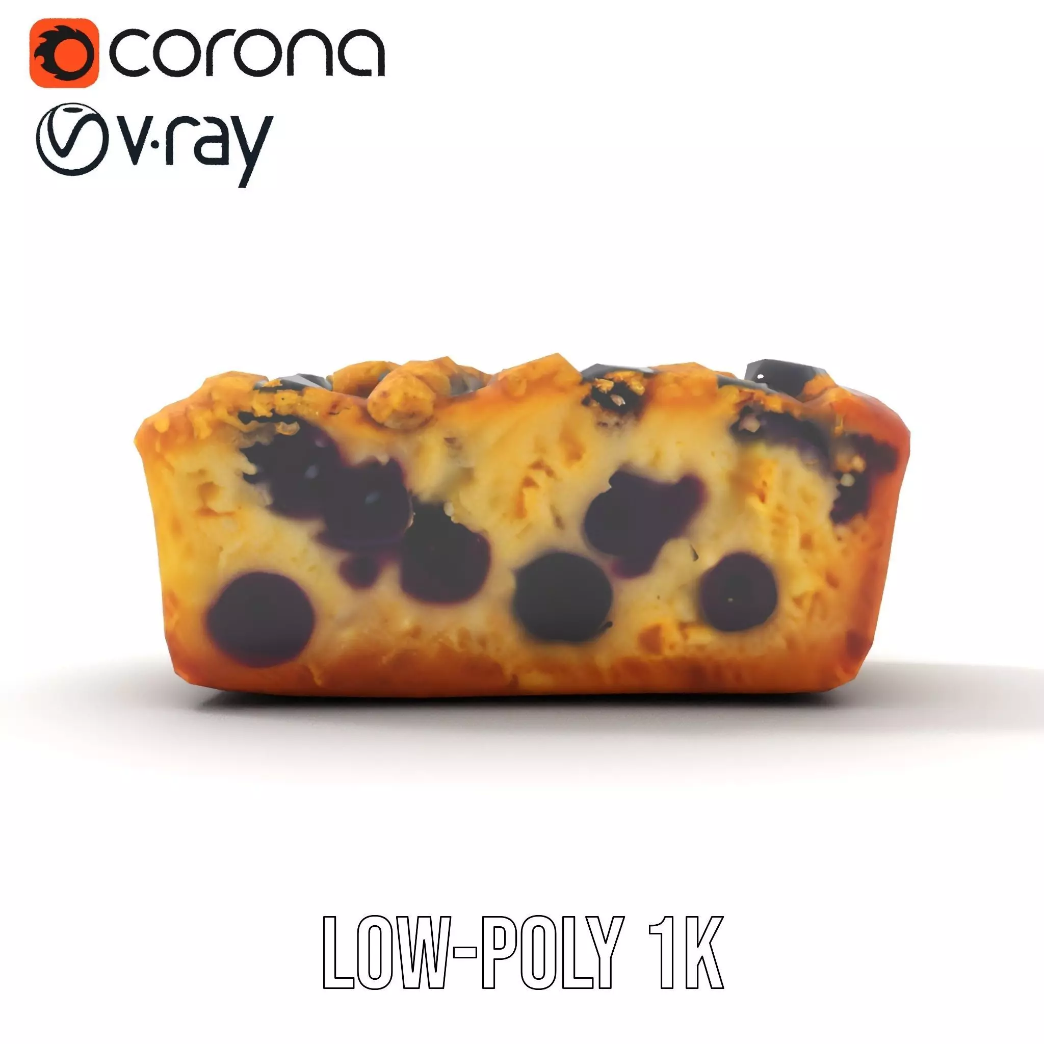 Blueberry Crumble Cake model pack Low-poly 3D model_20
