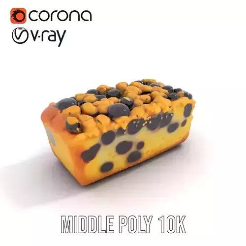 Blueberry Crumble Cake model pack Low-poly 3D model 6