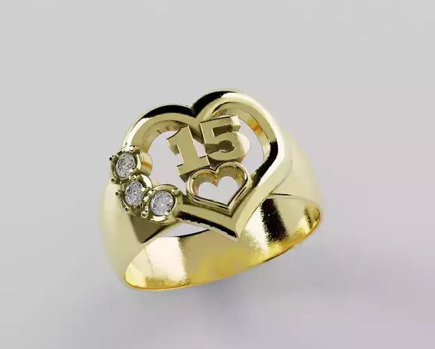 15 Years Heart  - Anillo 15 Anios Corazon