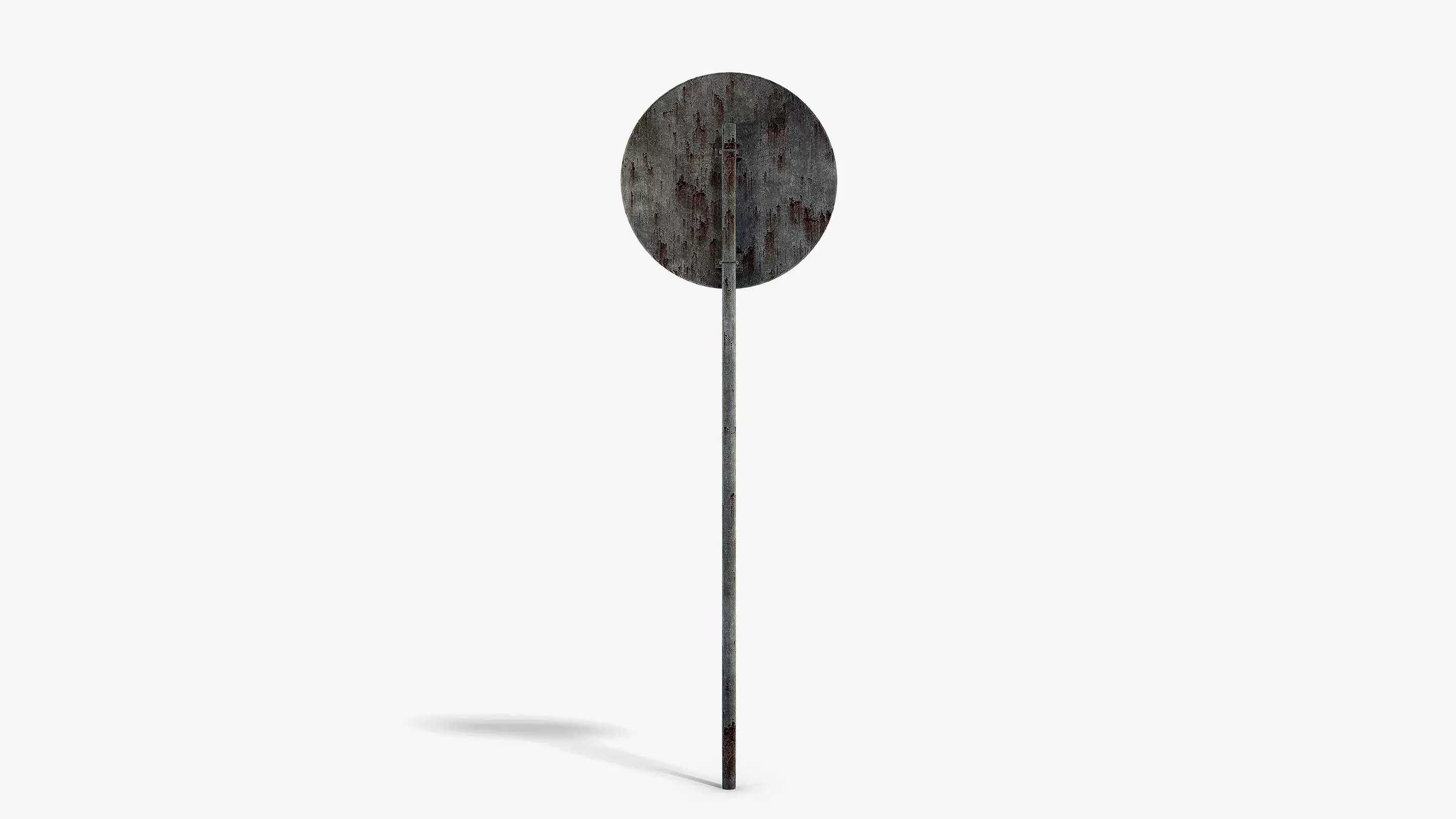 Damaged No Stopping Sign Low-poly 3D model_3