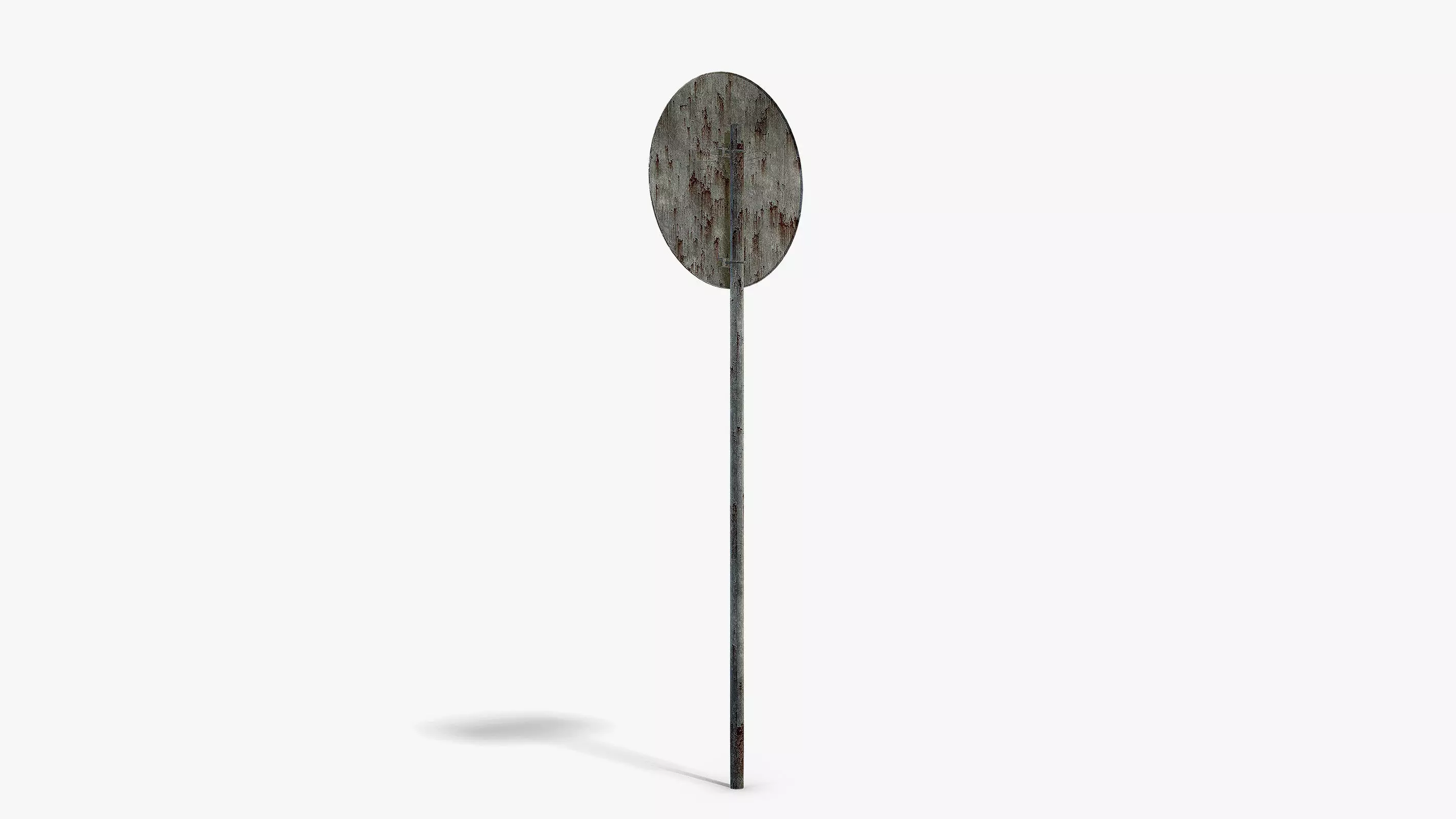 Damaged No Stopping Sign Low-poly 3D model_4