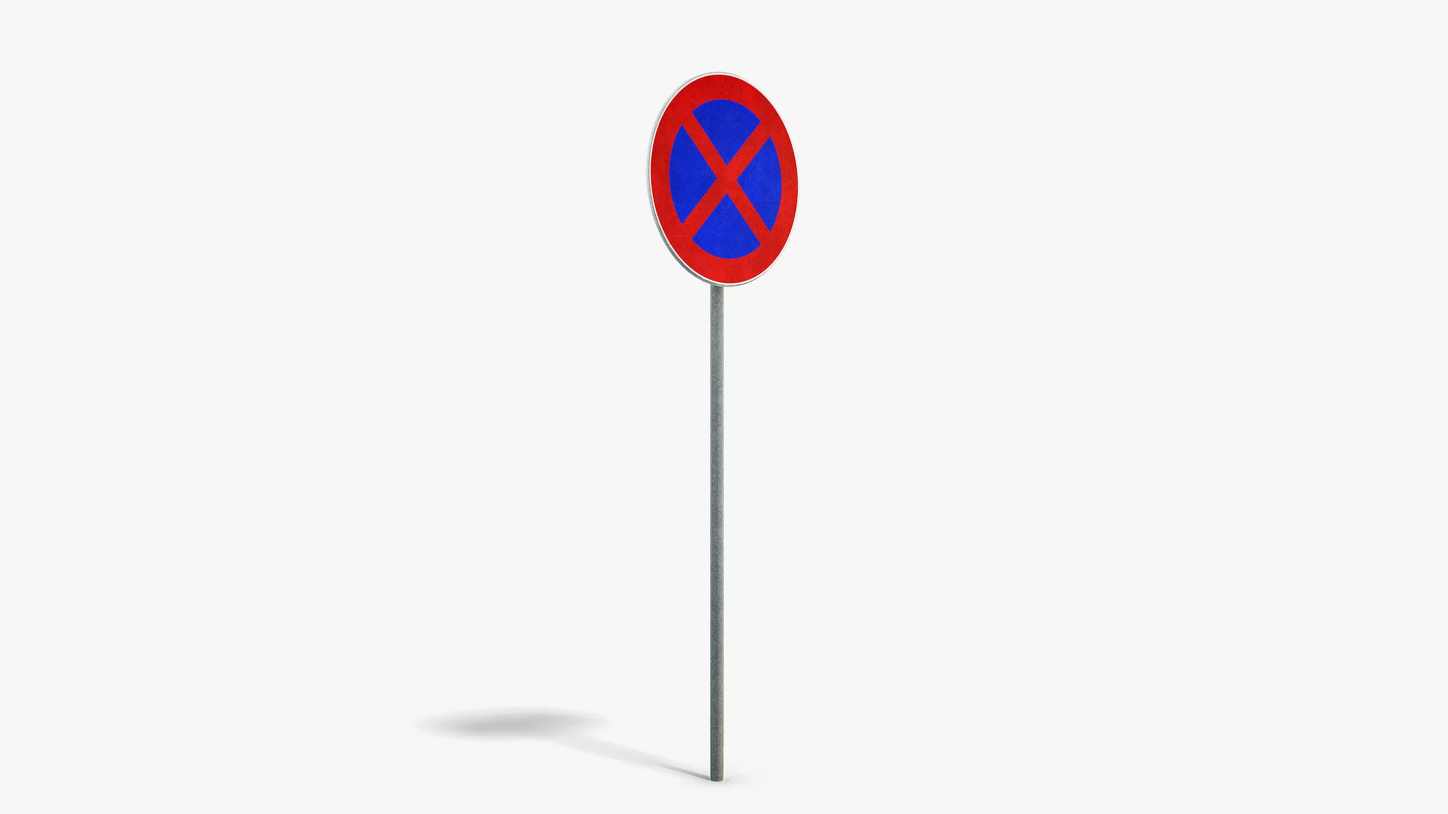 No Stopping Sign Low-poly 3D model_1