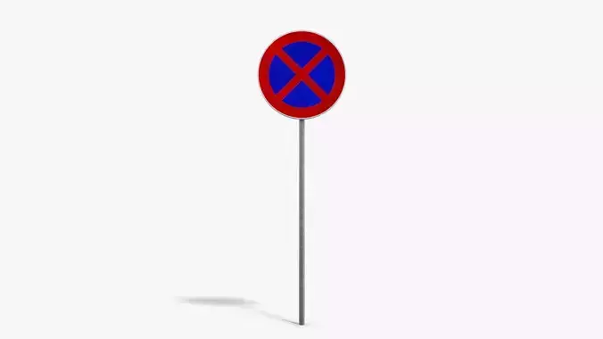 No Stopping Sign Low-poly 3D model
