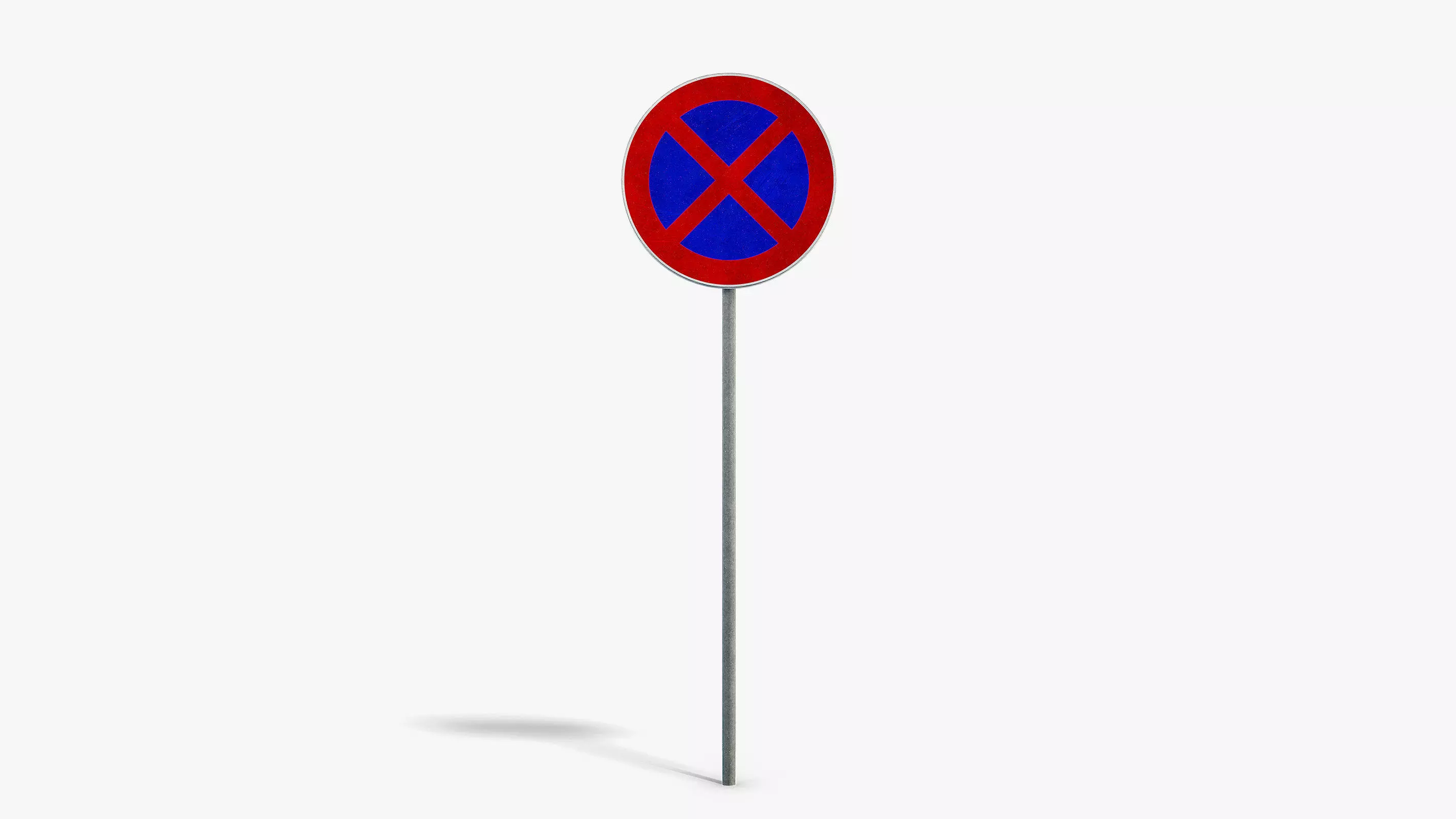 No Stopping Sign Low-poly 3D model_0