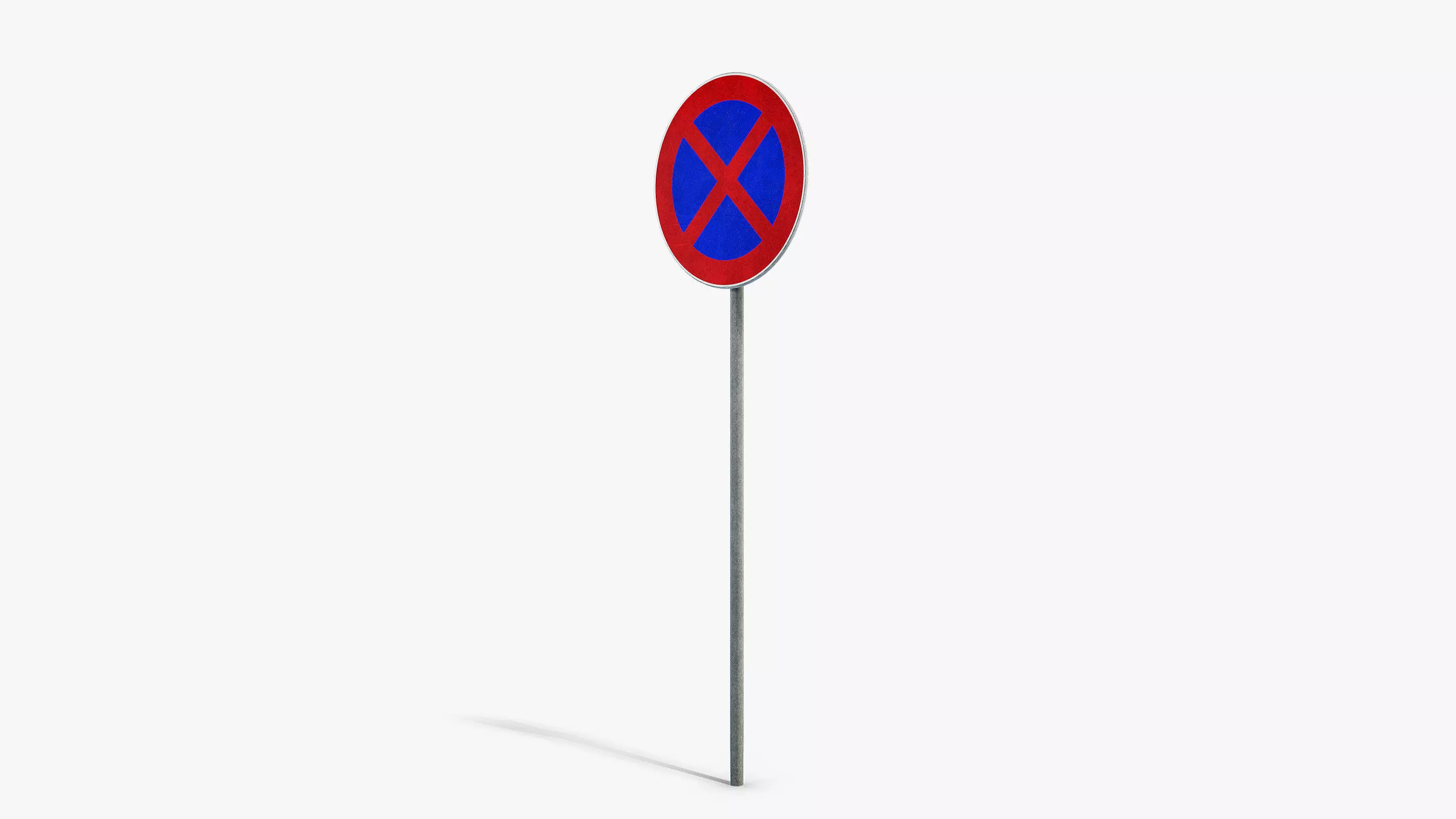 No Stopping Sign Low-poly 3D model_5