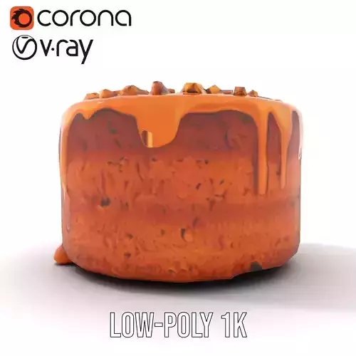 Caramel Nut Cake model pack Low-poly 3D model 7