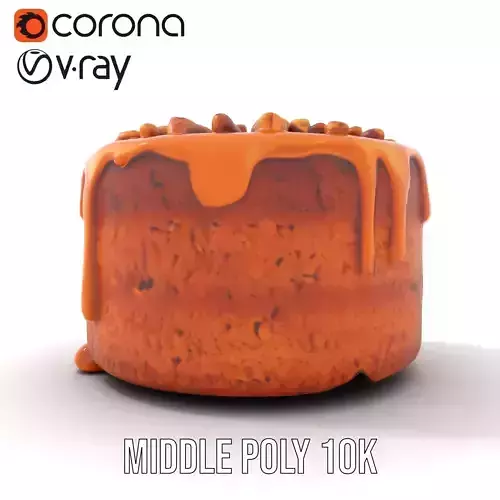 Caramel Nut Cake model pack Low-poly 3D model 5