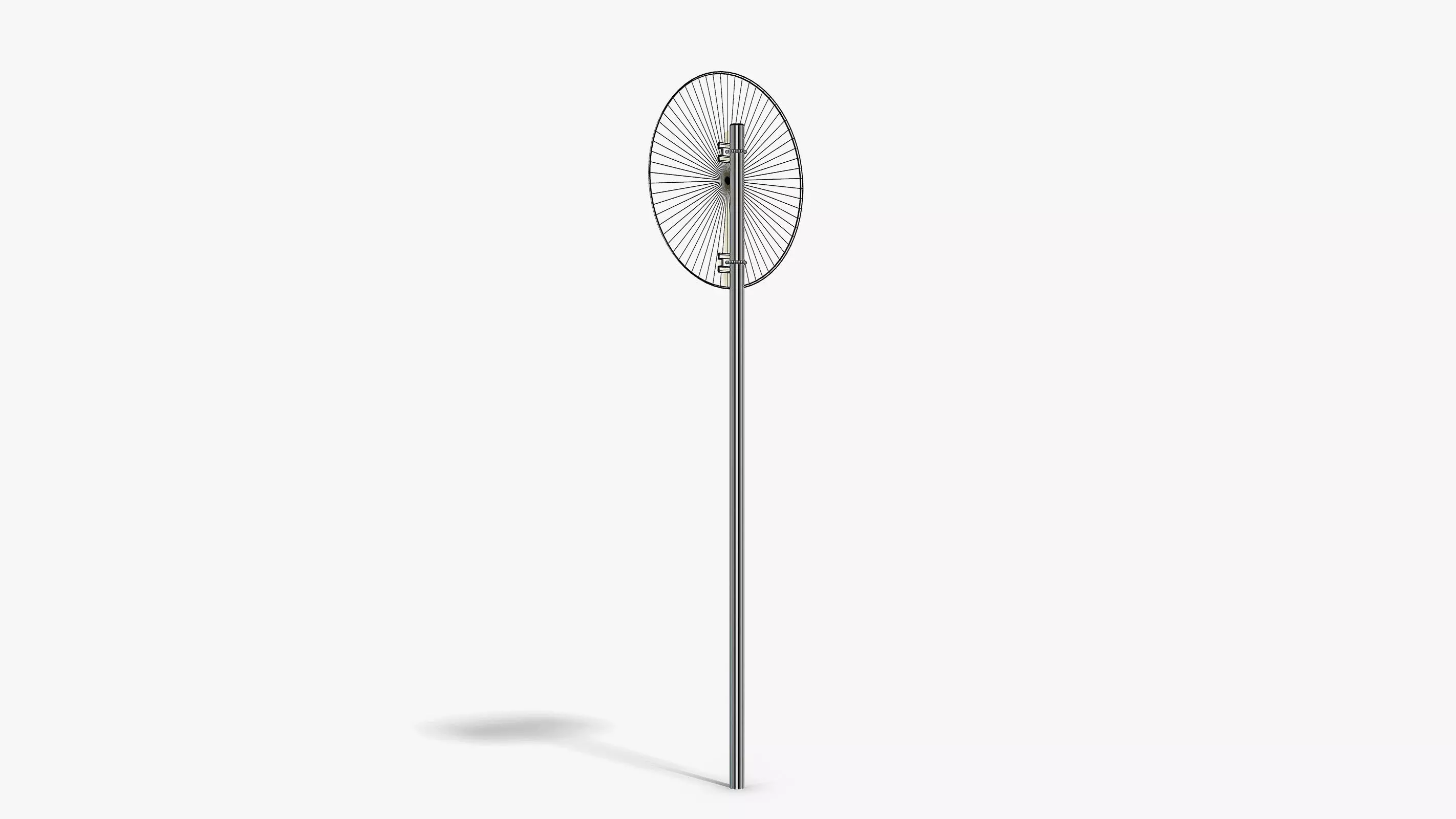 Damaged No Entry Sign Low-poly 3D model_10