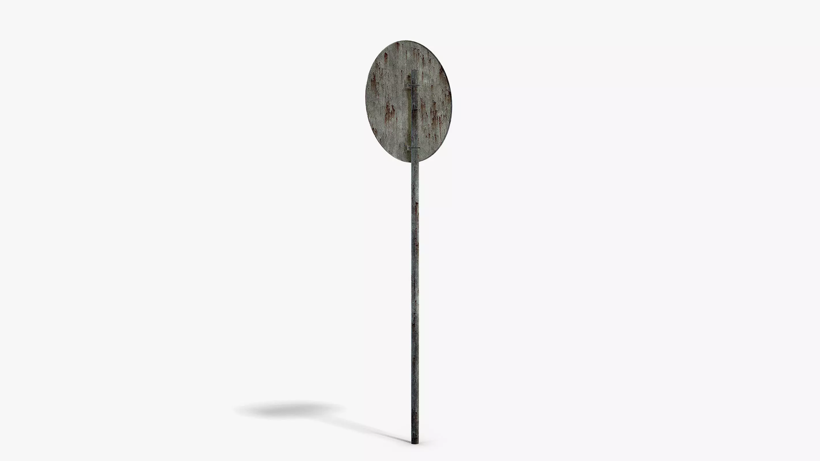 Damaged No Entry Sign Low-poly 3D model_4