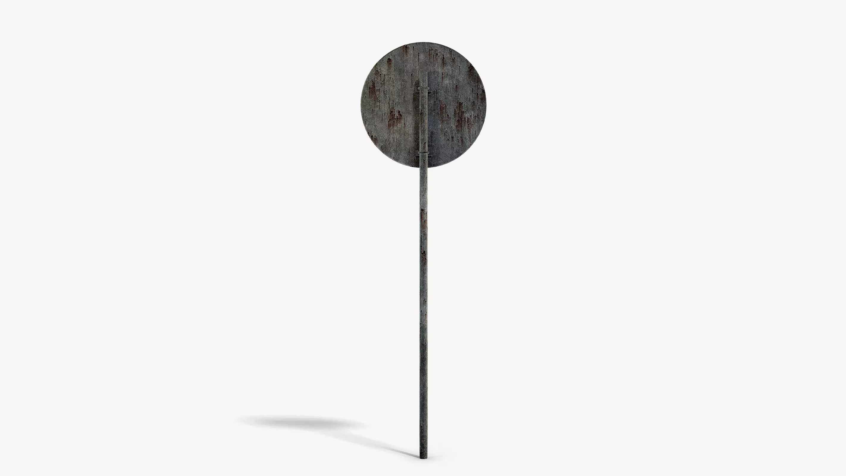 Damaged No Entry Sign Low-poly 3D model_3