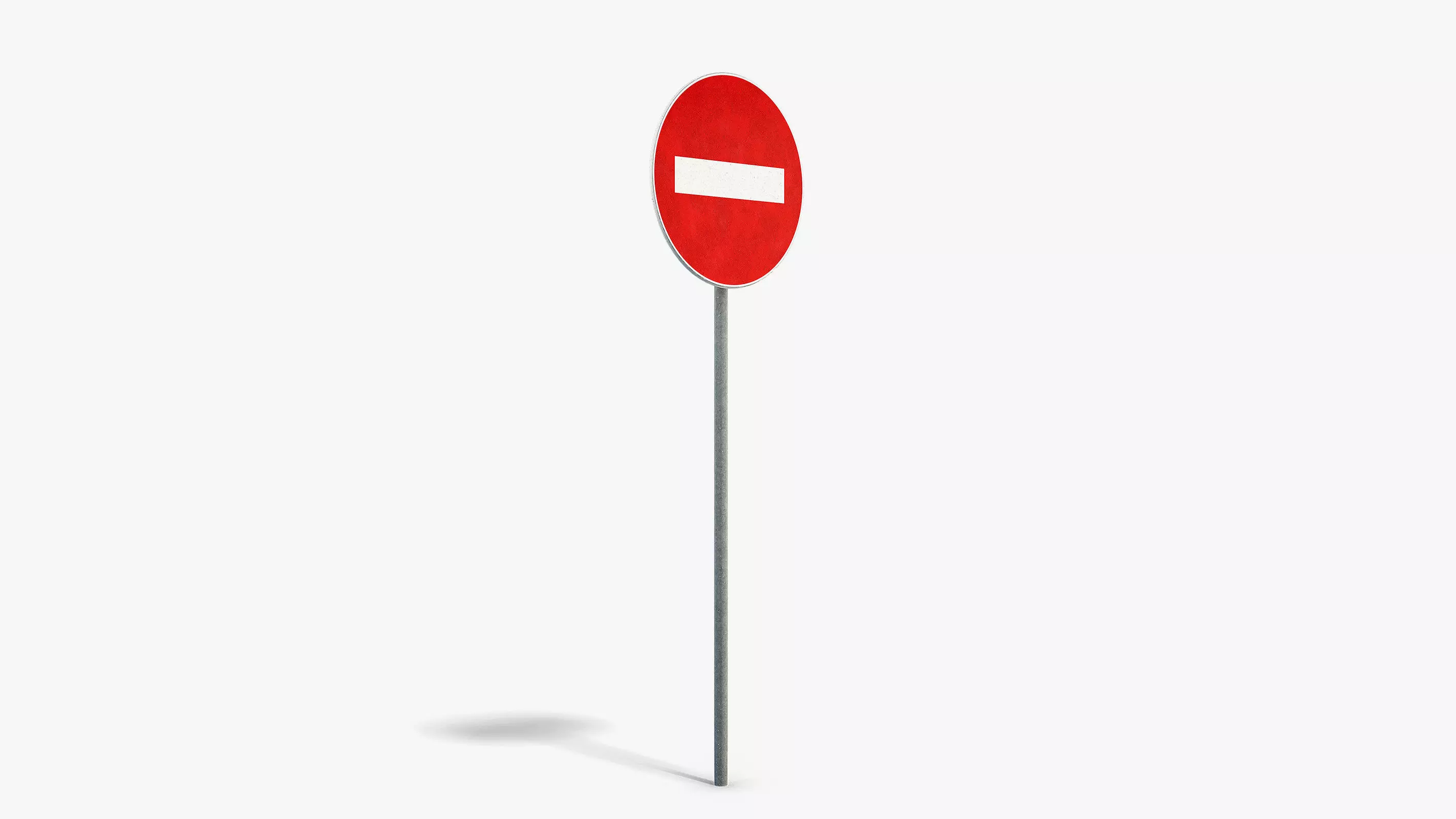No Entry Sign Low-poly 3D model_1