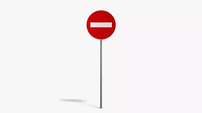 No Entry Sign Low-poly 3D model