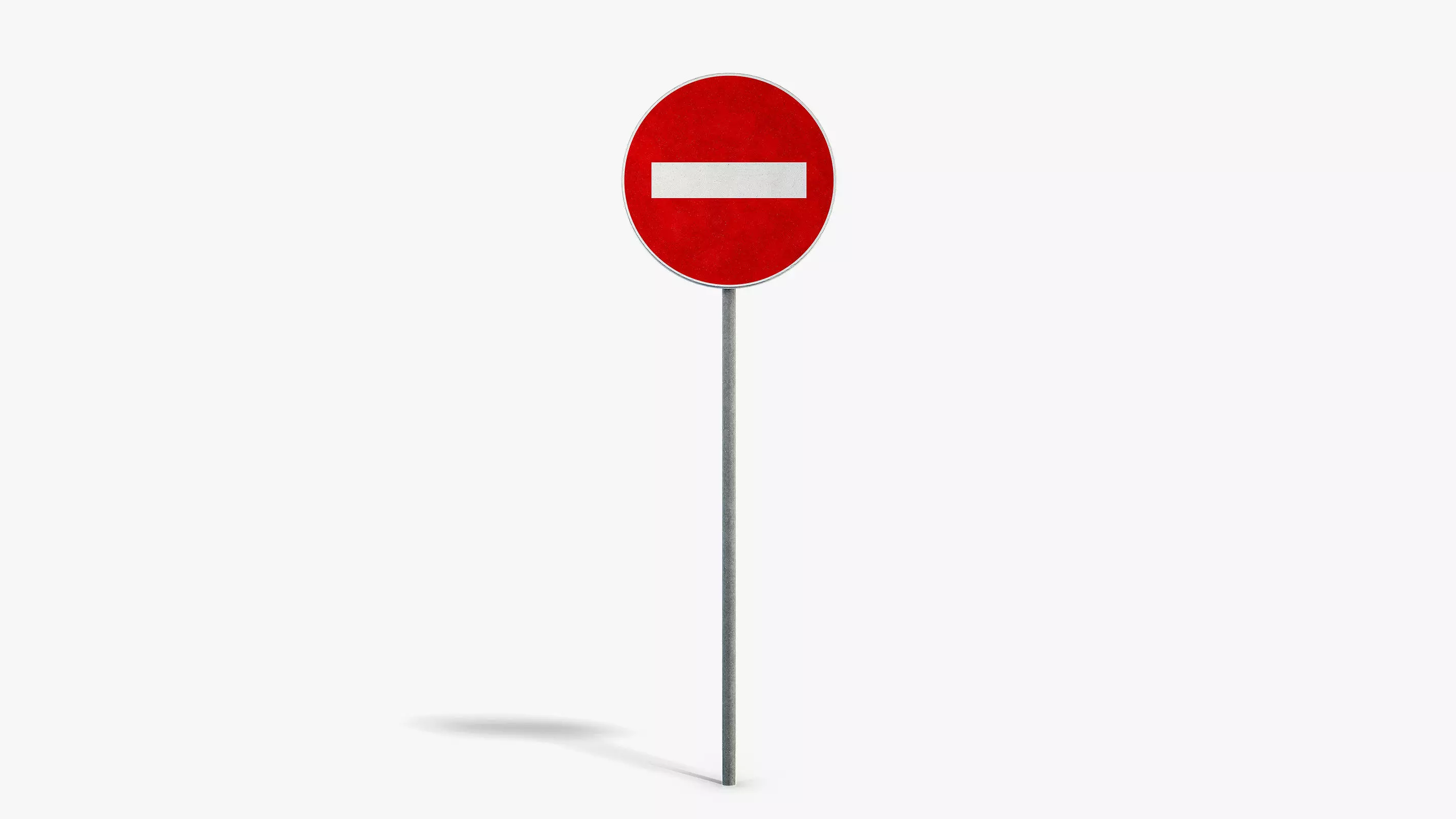 No Entry Sign Low-poly 3D model_0
