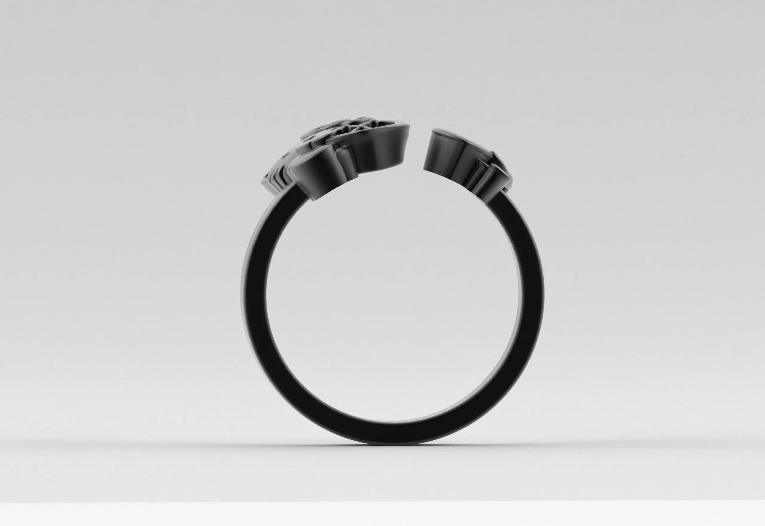 Hello Kitty and Teddy Bear Ring 3D print model_8