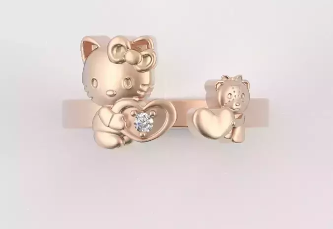 Hello Kitty and Teddy Bear Ring