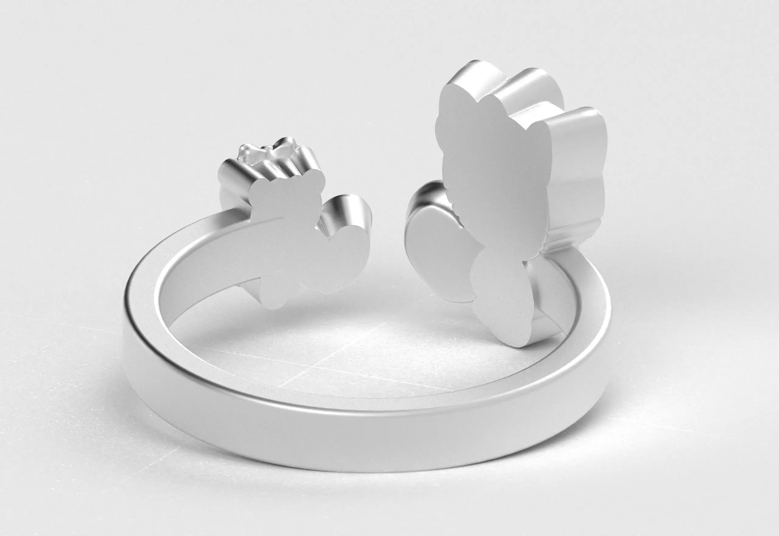 Hello Kitty and Teddy Bear Ring 3D print model_31