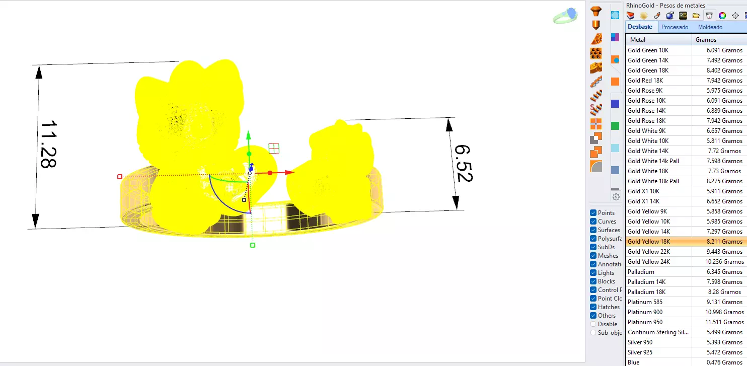 Hello Kitty and Teddy Bear Ring 3D print model_3